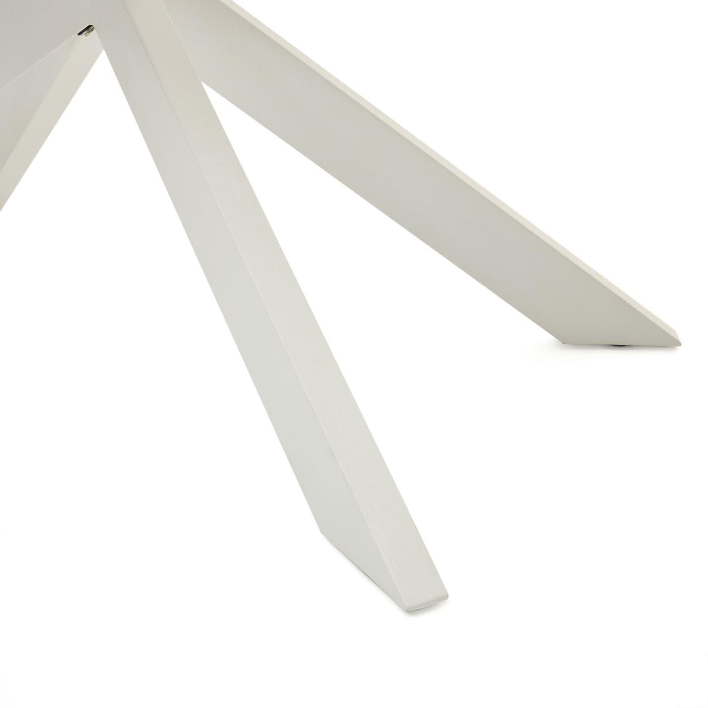 Stół rozkładany ATMINDA szklany blat z białą podstawą La Forma Eye on Design