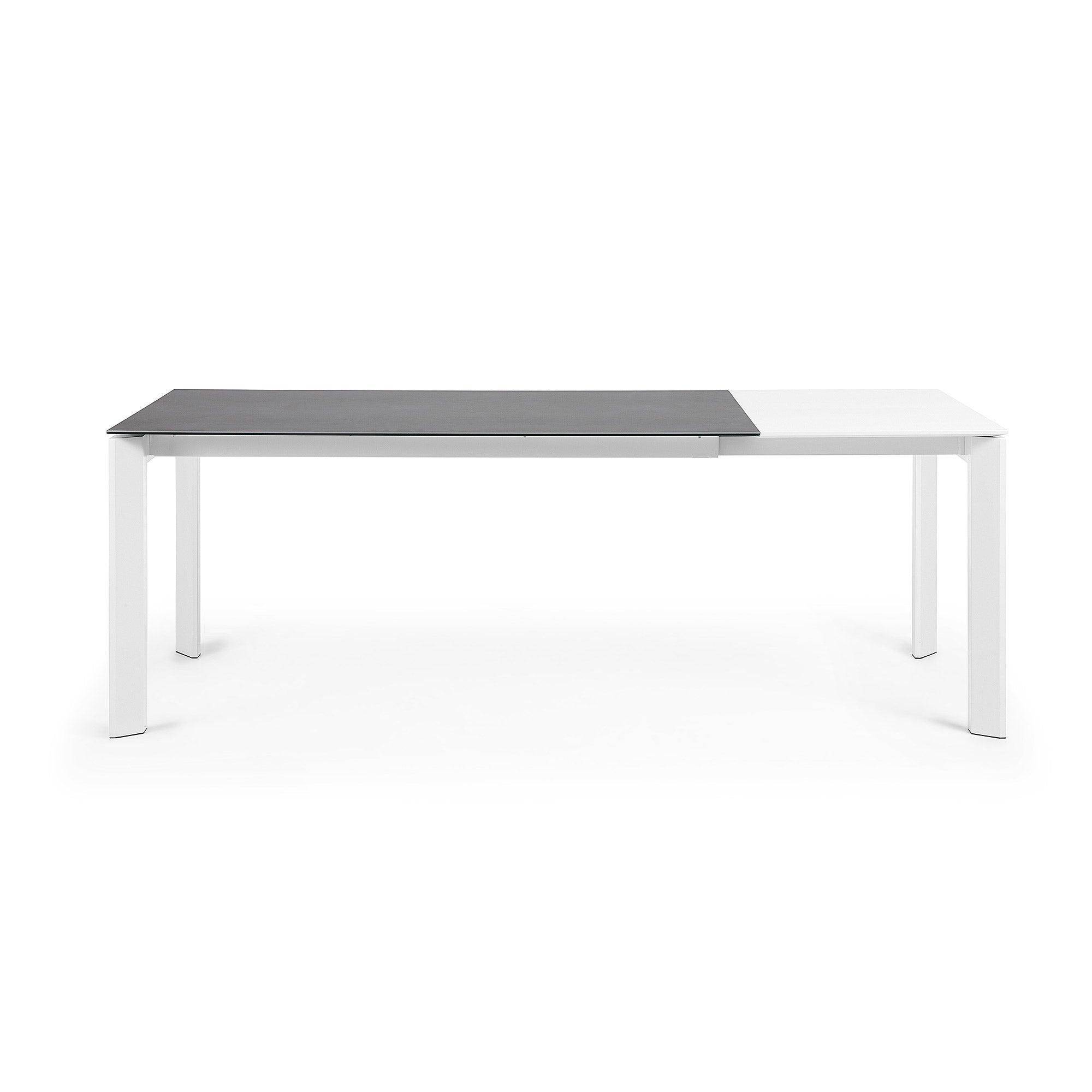 Stół rozkładany AXIS czarna ceramika z białą podstawą La Forma Eye on Design