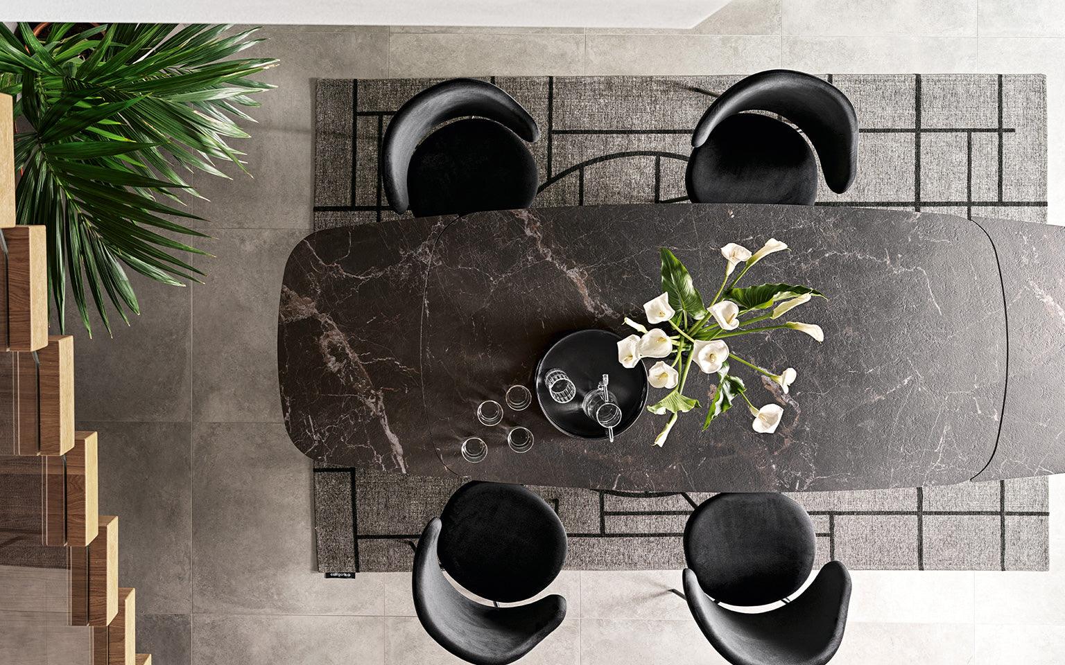 Stół rozkładany CAMEO złoty marmur Calligaris Eye on Design