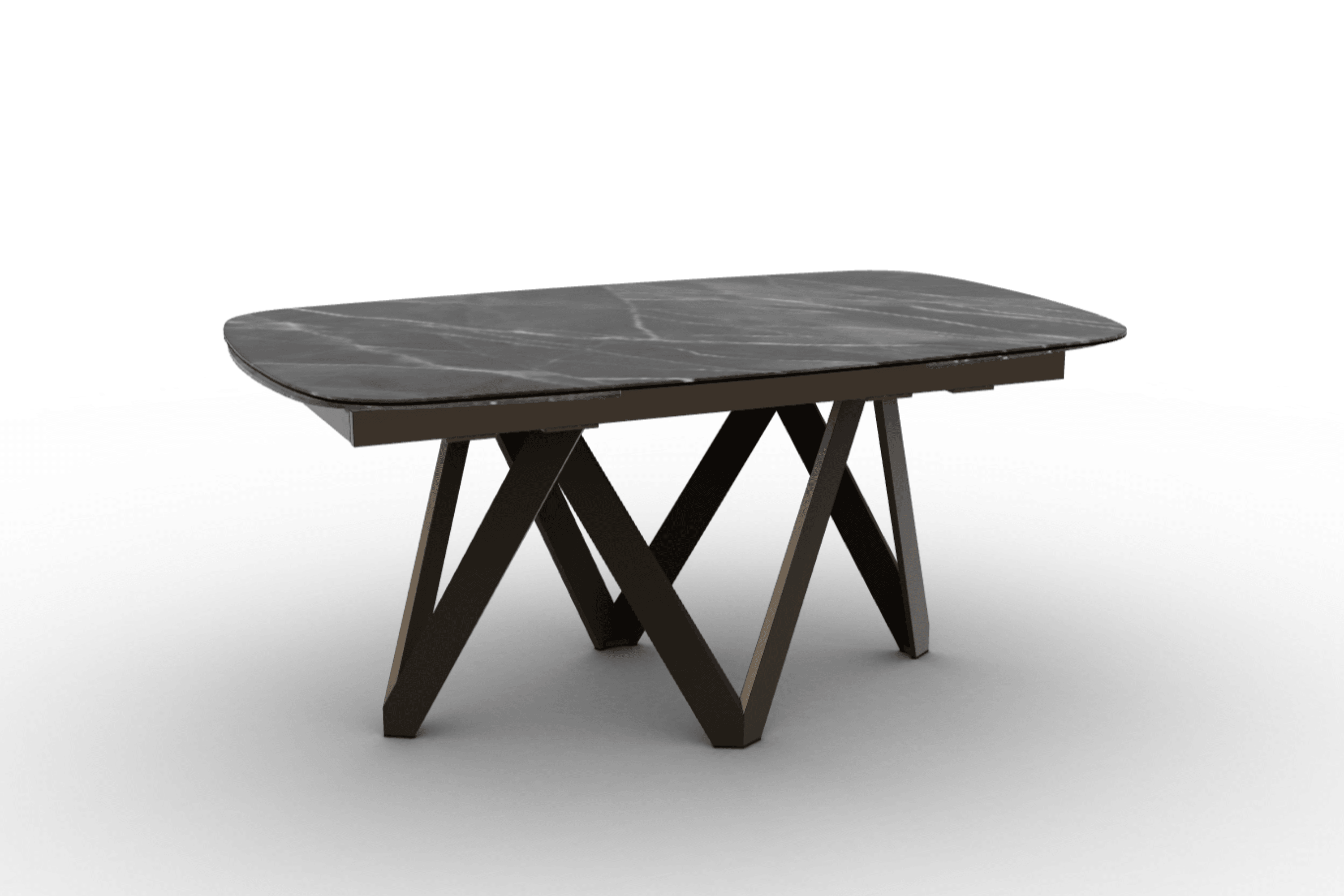 Stół rozkładany CARTESIO antracytowy marmur Calligaris 165 cm brązowy matowy metal Eye on Design