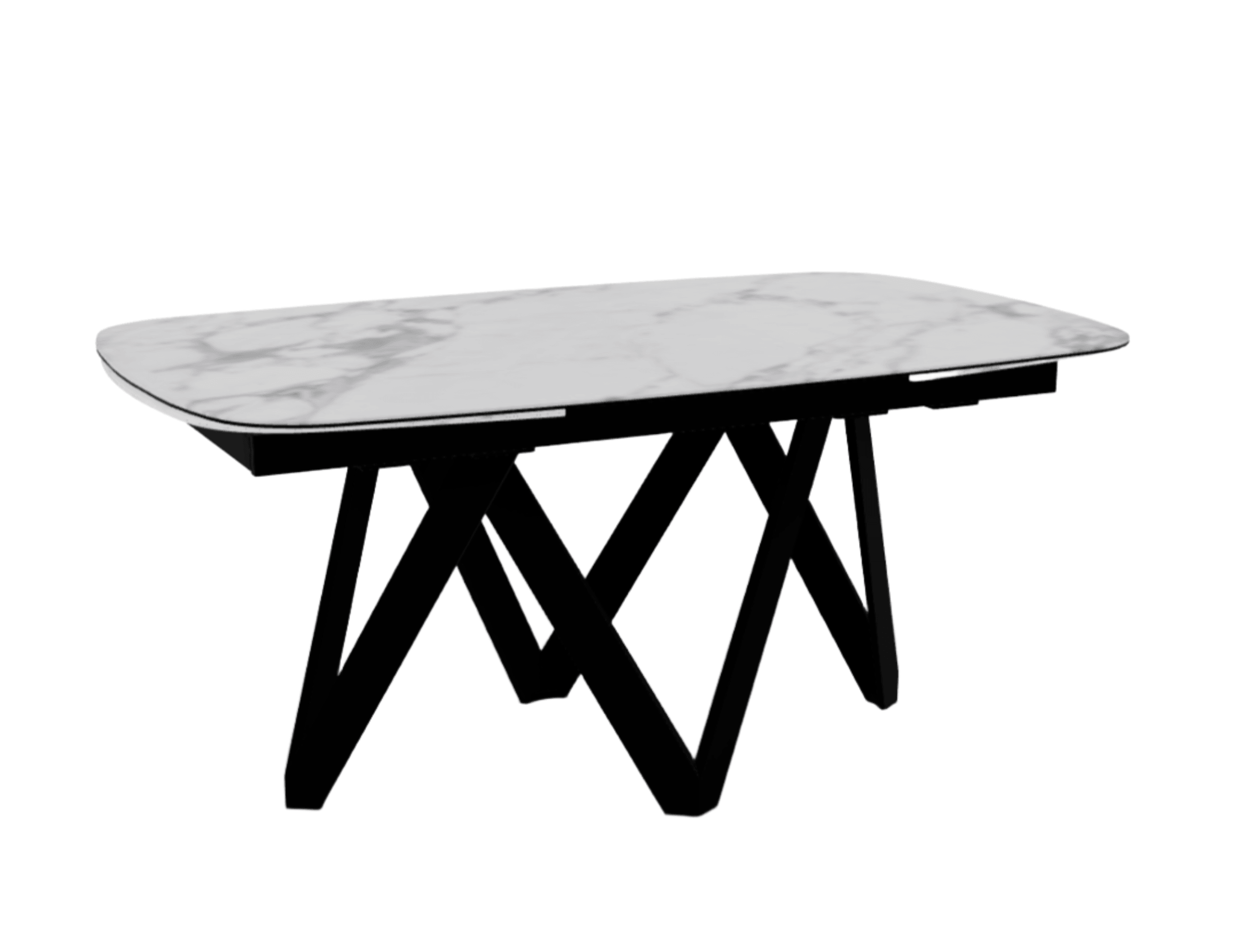 Stół rozkładany CARTESIO biały marmur Calligaris 165 cm czarny matowy metal Eye on Design