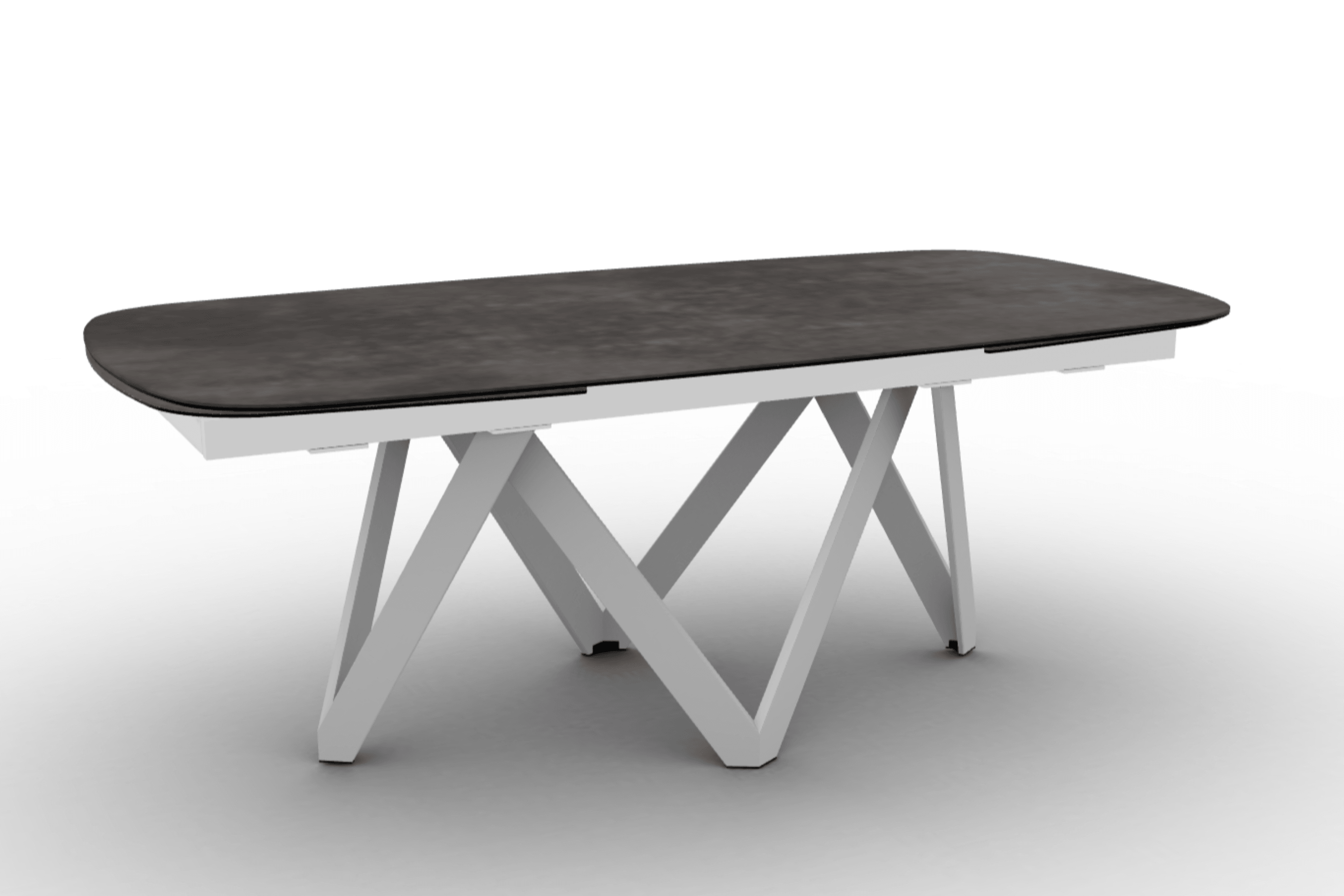 Stół rozkładany CARTESIO ciemnoszara ceramika Calligaris 200 cm biały matowy metal Eye on Design