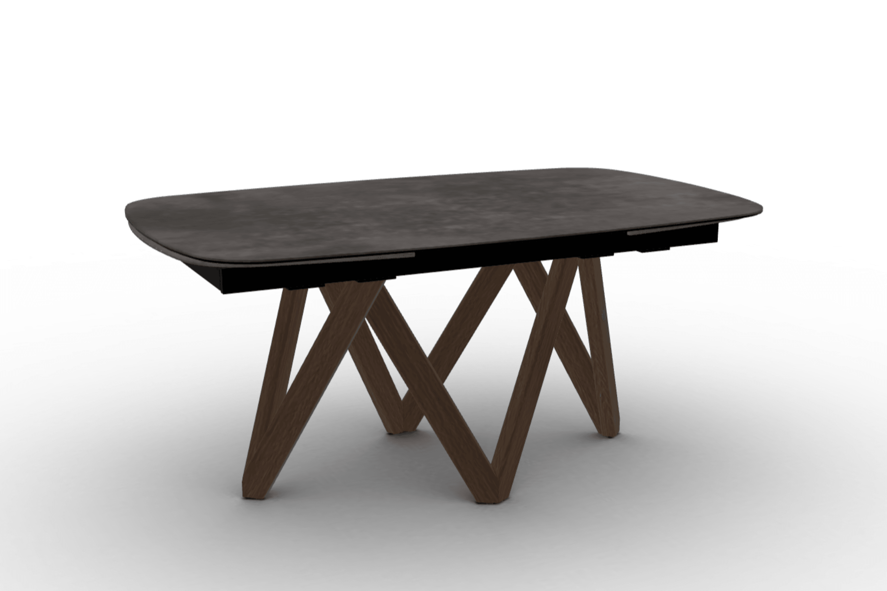 Stół rozkładany CARTESIO ciemnoszara ceramika Calligaris 165 cm ciemnobrązowe drewno Eye on Design