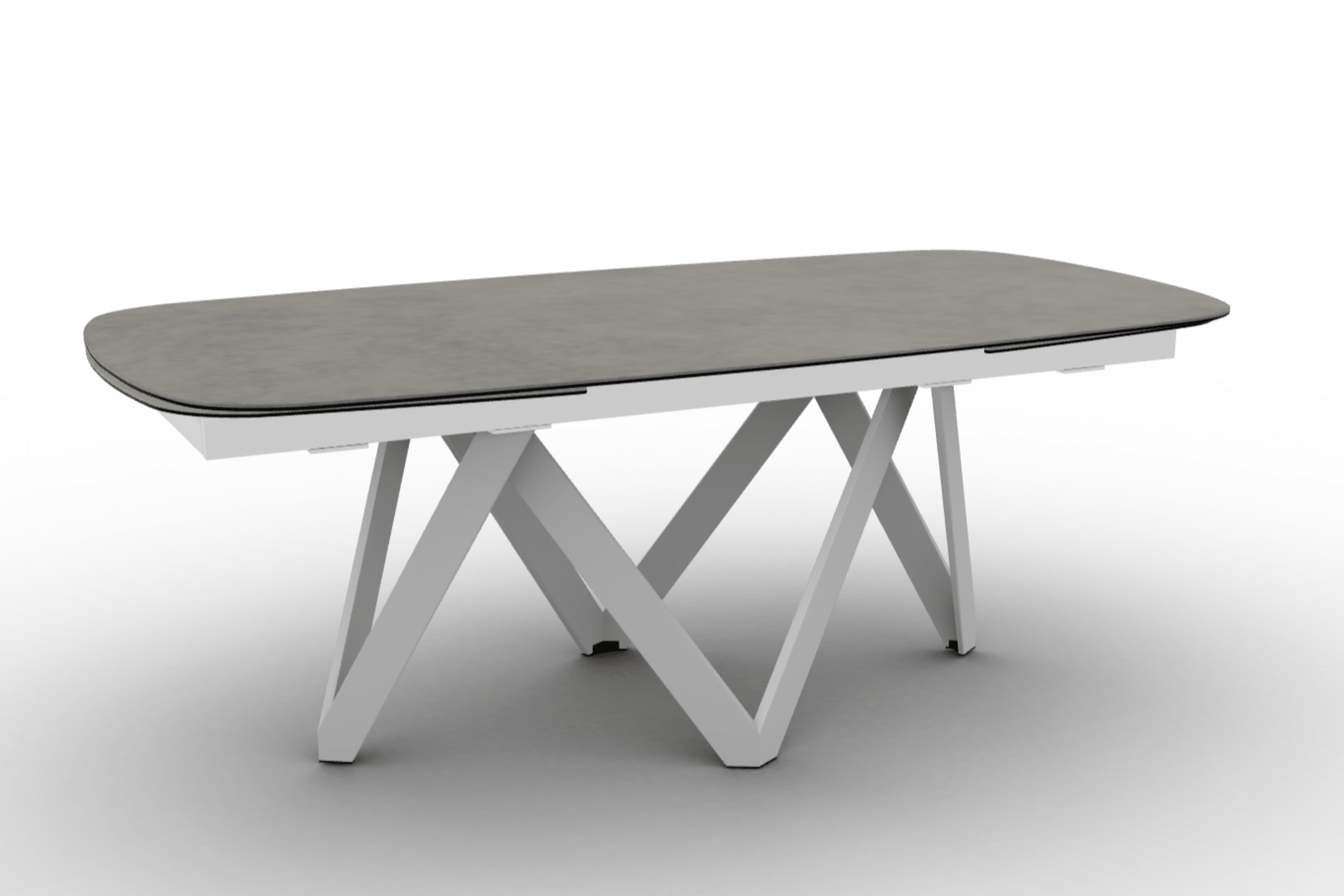 Stół rozkładany CARTESIO jasnoszara ceramika Calligaris 200 cm biały matowy metal Eye on Design