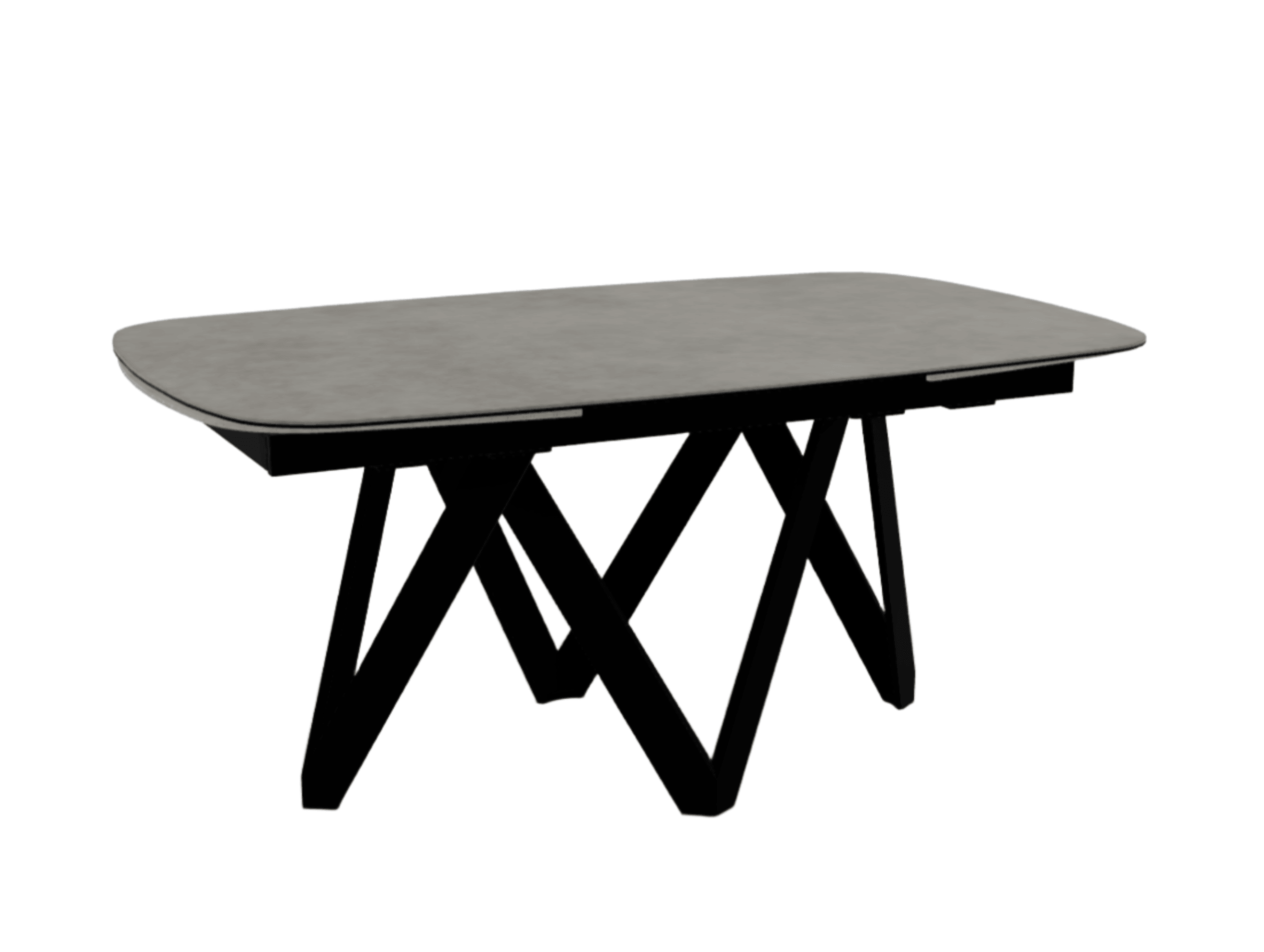 Stół rozkładany CARTESIO jasnoszara ceramika Calligaris 165 cm czarny matowy metal Eye on Design