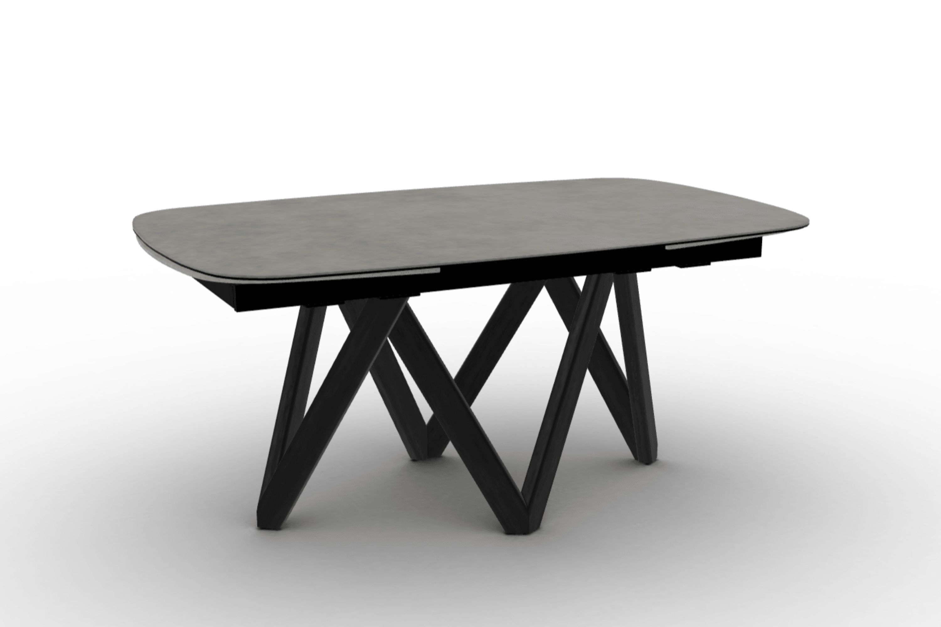 Stół rozkładany CARTESIO jasnoszara ceramika Calligaris 165 cm czarne matowe drewno Eye on Design