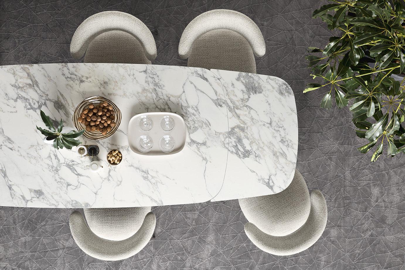 Stół rozkładany CARTESIO złoty marmur Calligaris Eye on Design