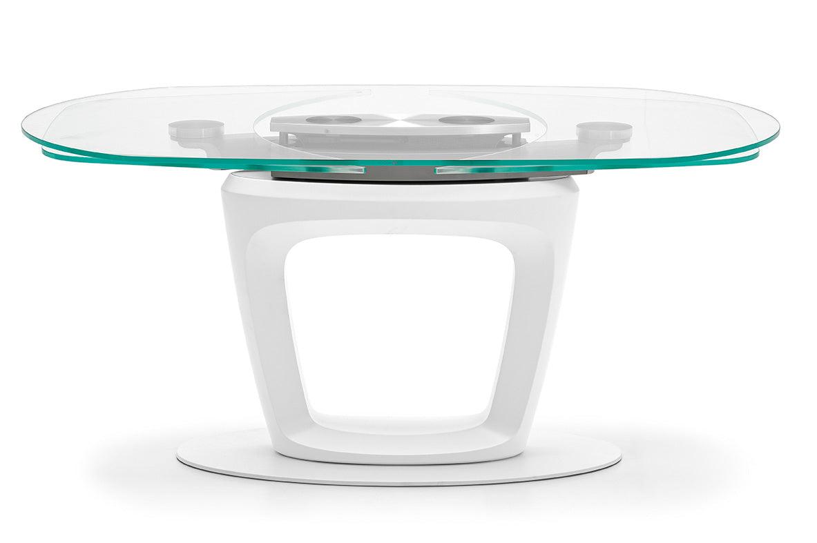 Stół rozkładany ORBITAL transparentne szkło Calligaris Eye on Design