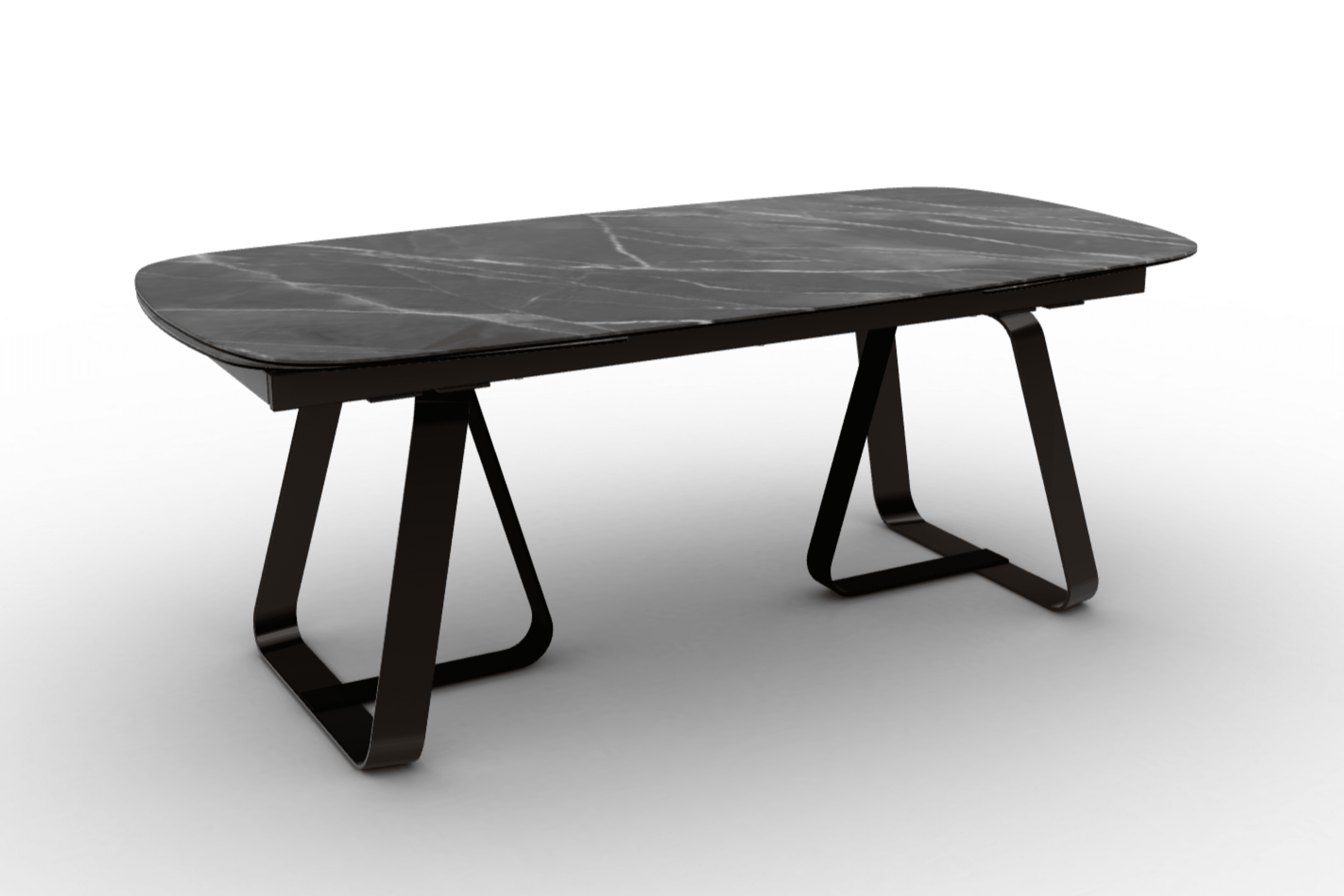 Stół rozkładany SUNSHINE antracytowy marmur Calligaris matowy brąz matowa czerń Eye on Design