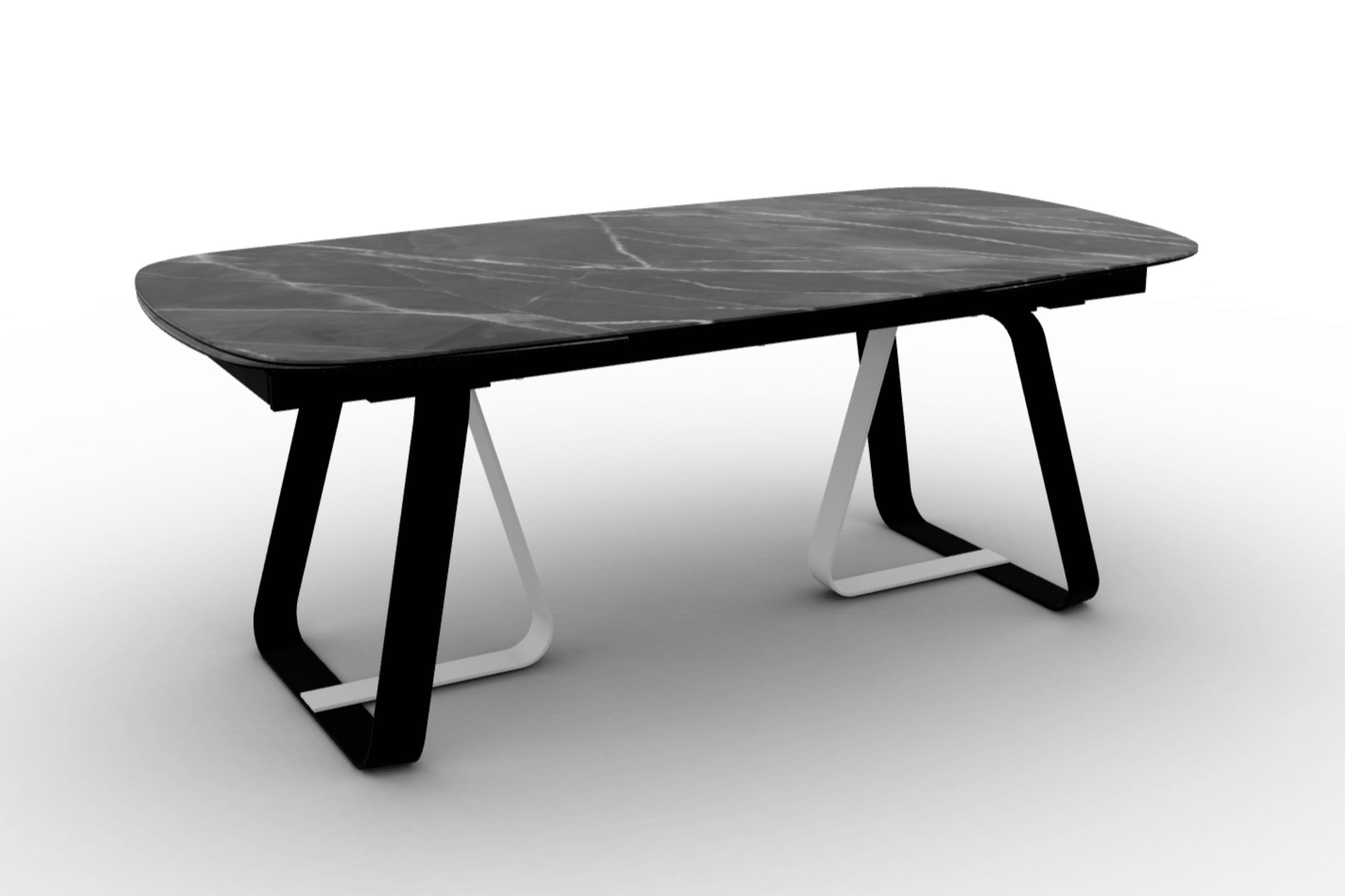 Stół rozkładany SUNSHINE antracytowy marmur Calligaris matowa czerń matowa biel Eye on Design