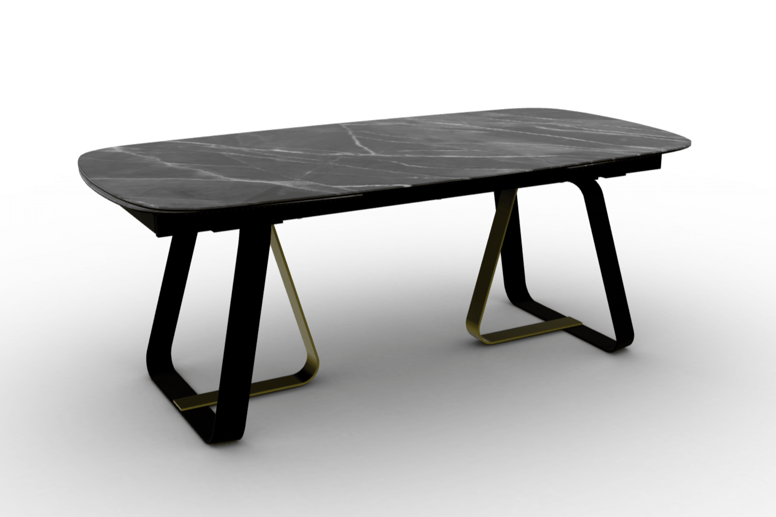 Stół rozkładany SUNSHINE antracytowy marmur Calligaris matowa czerń matowy mosiądz Eye on Design
