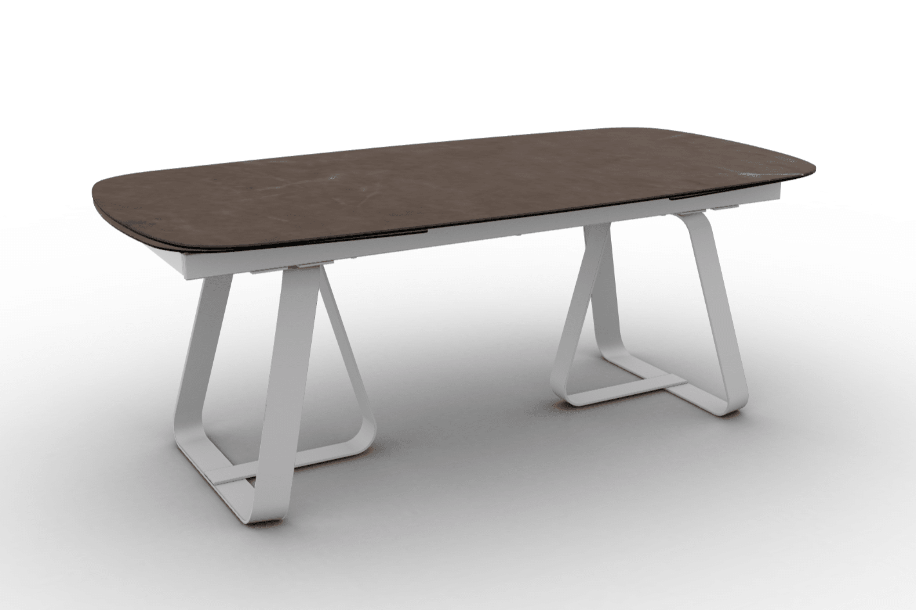 Stół rozkładany SUNSHINE brązowa ceramika Calligaris matowa biel matowa biel Eye on Design