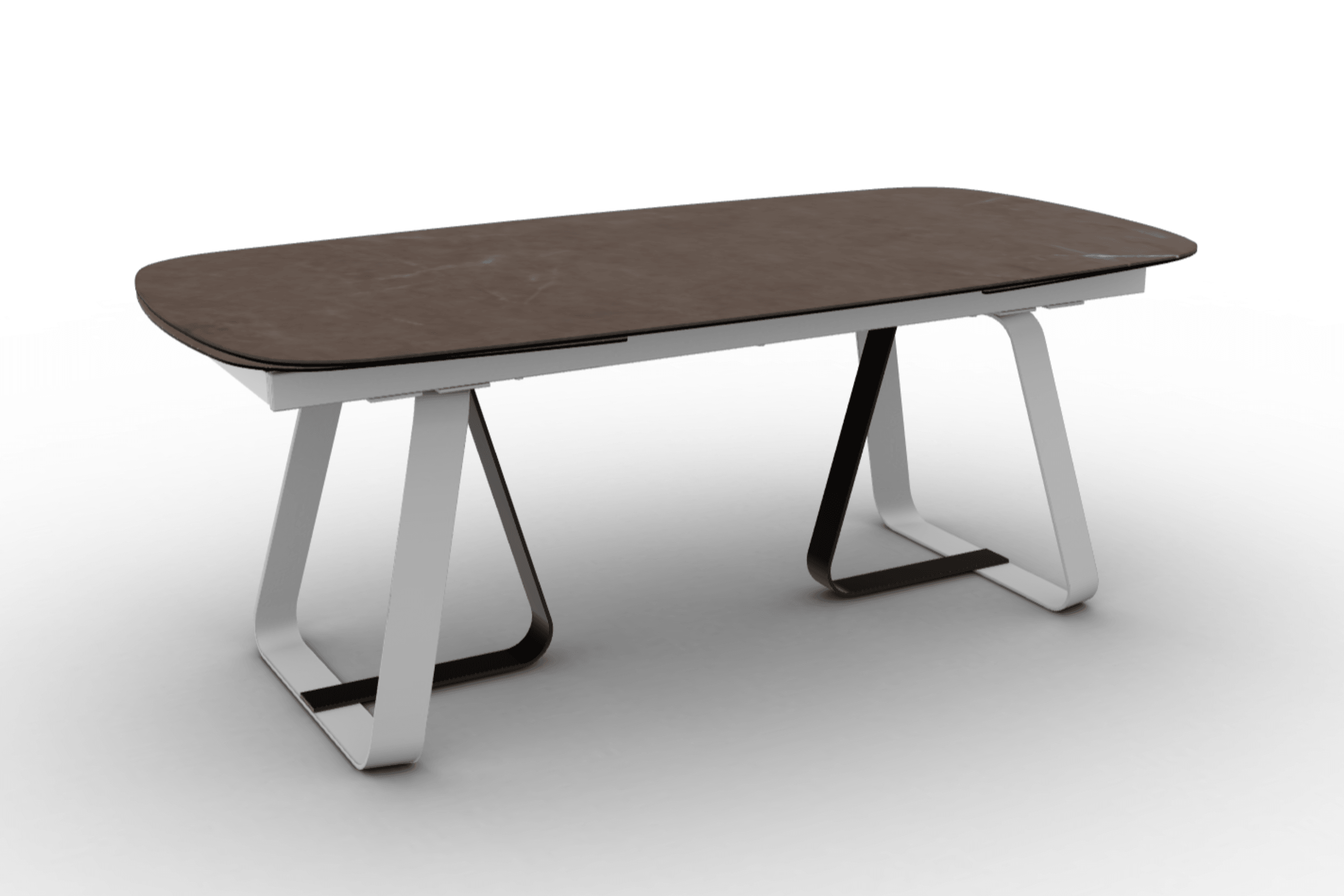 Stół rozkładany SUNSHINE brązowa ceramika Calligaris matowa biel matowy brąz Eye on Design