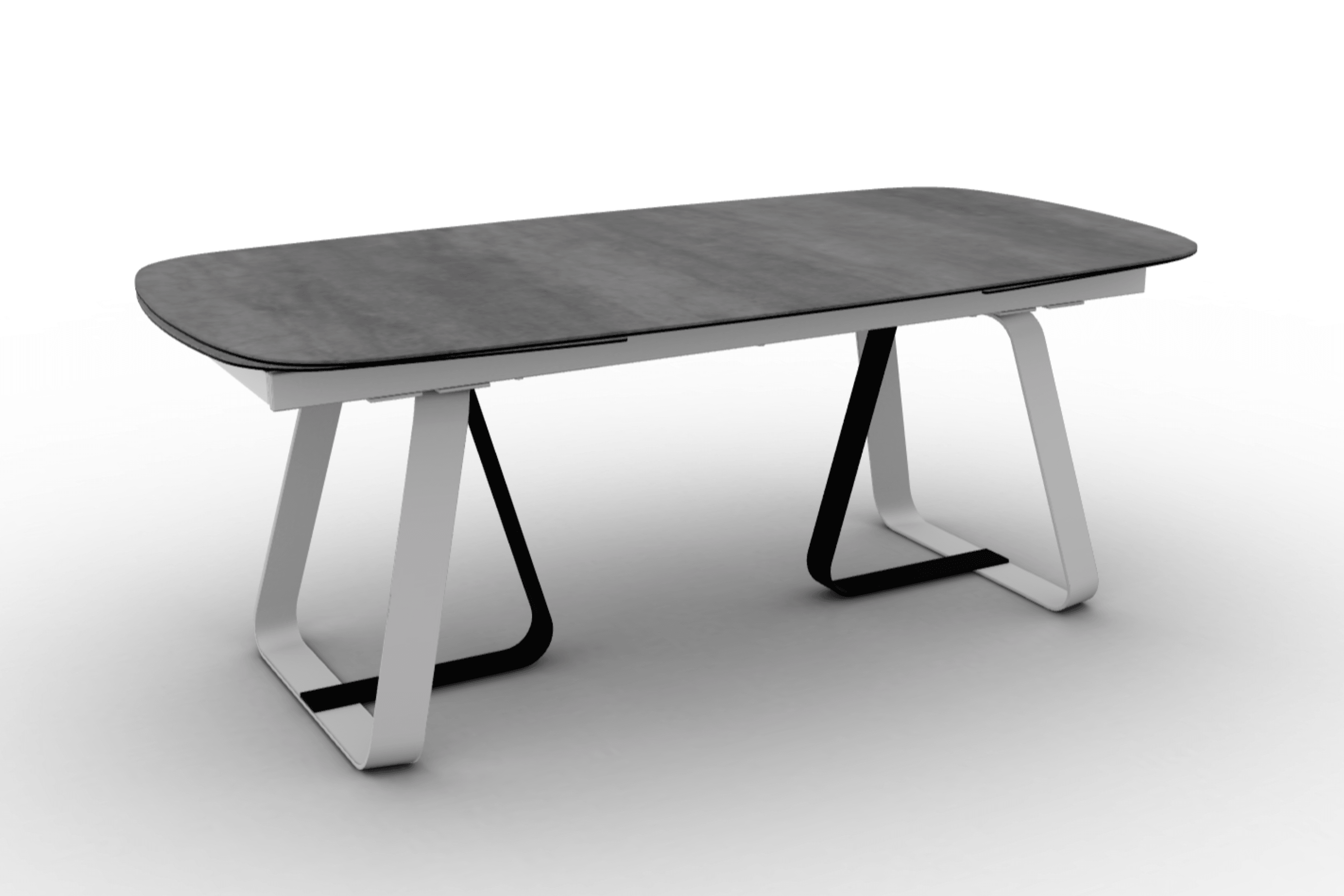 Stół rozkładany SUNSHINE cement Calligaris matowa biel matowa czerń Eye on Design