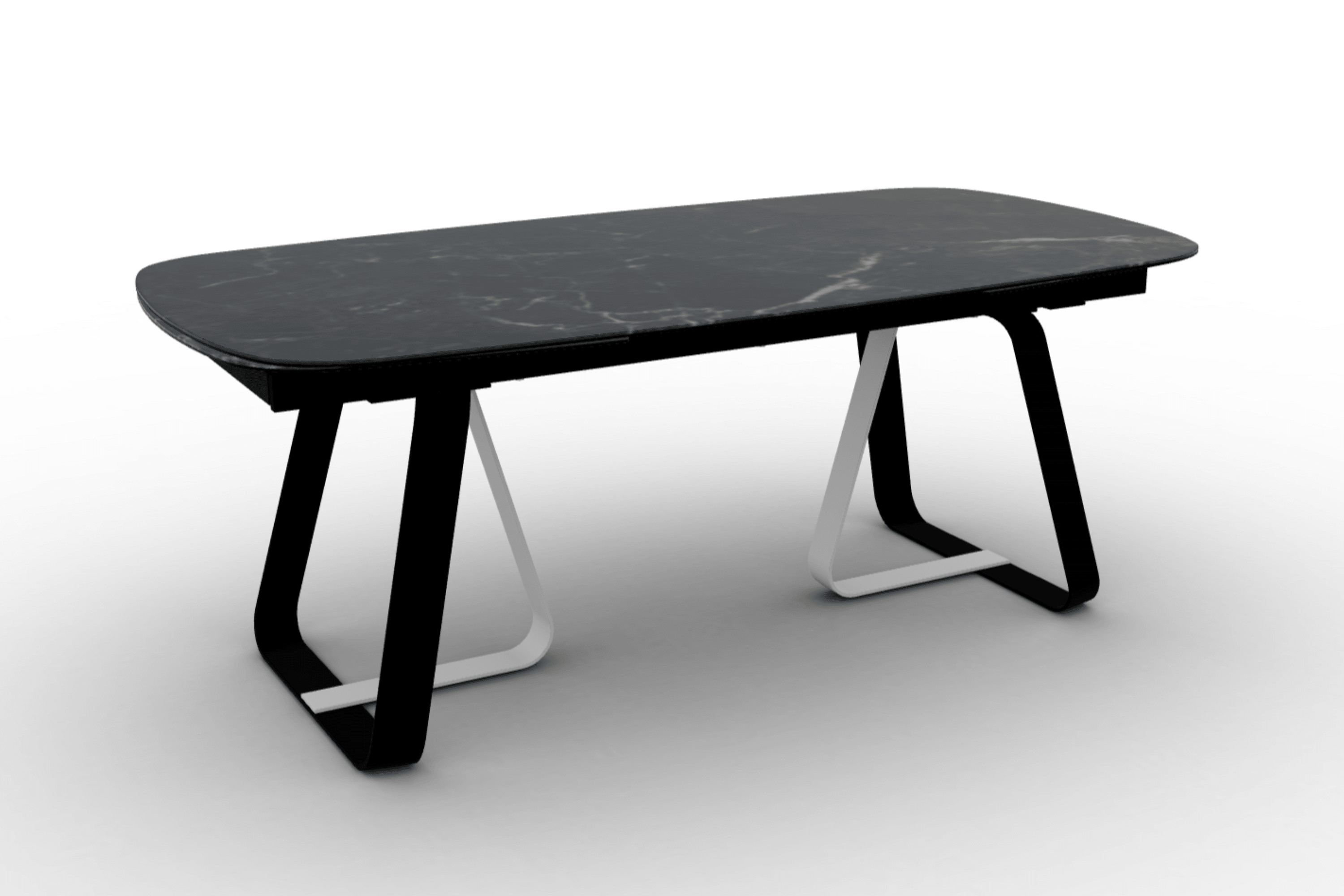 Stół rozkładany SUNSHINE czarny marmur Calligaris matowa czerń matowa biel Eye on Design