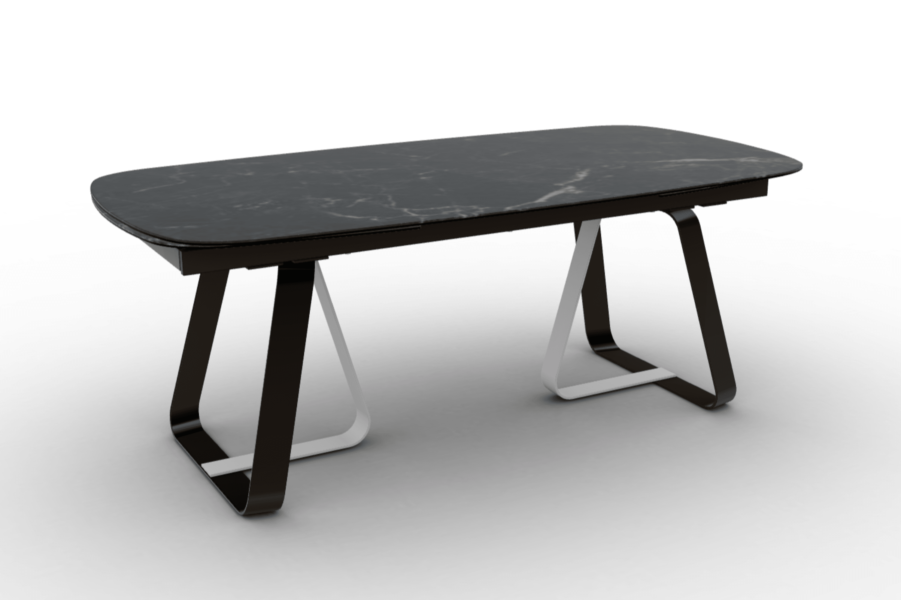 Stół rozkładany SUNSHINE czarny marmur Calligaris matowy brąz matowa biel Eye on Design