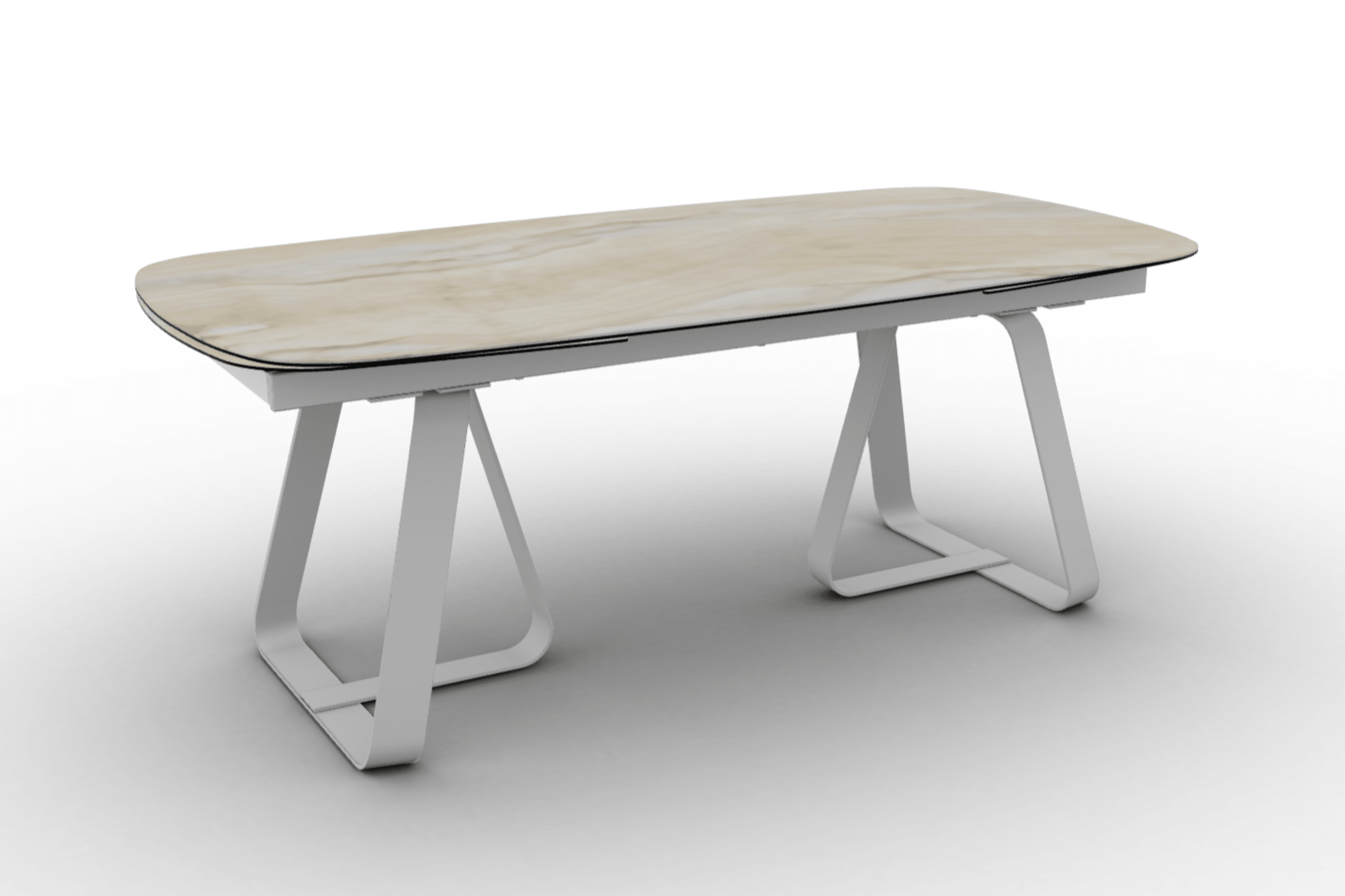 Stół rozkładany SUNSHINE piaskowy marmur Calligaris matowa biel matowa biel Eye on Design