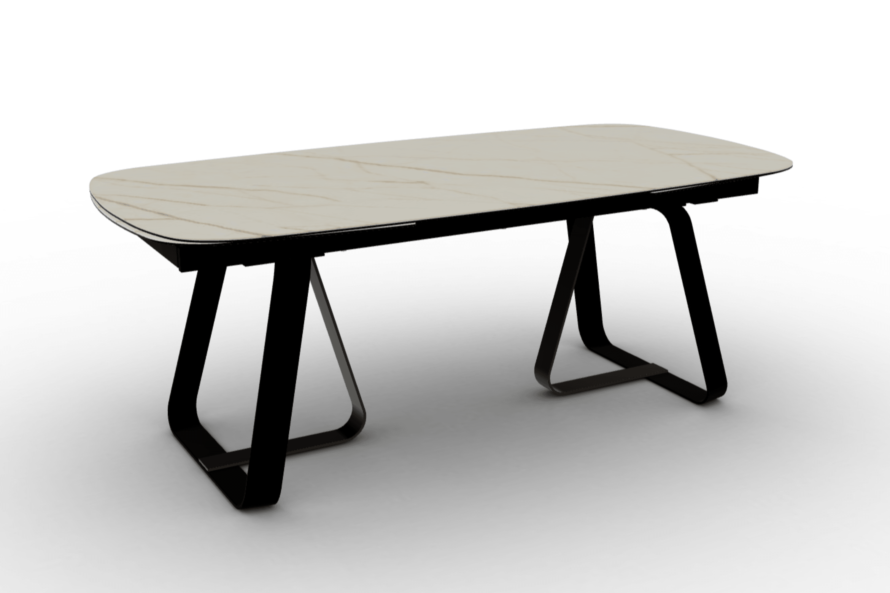 Stół rozkładany SUNSHINE złoty marmur Calligaris matowa czerń matowy brąz Eye on Design