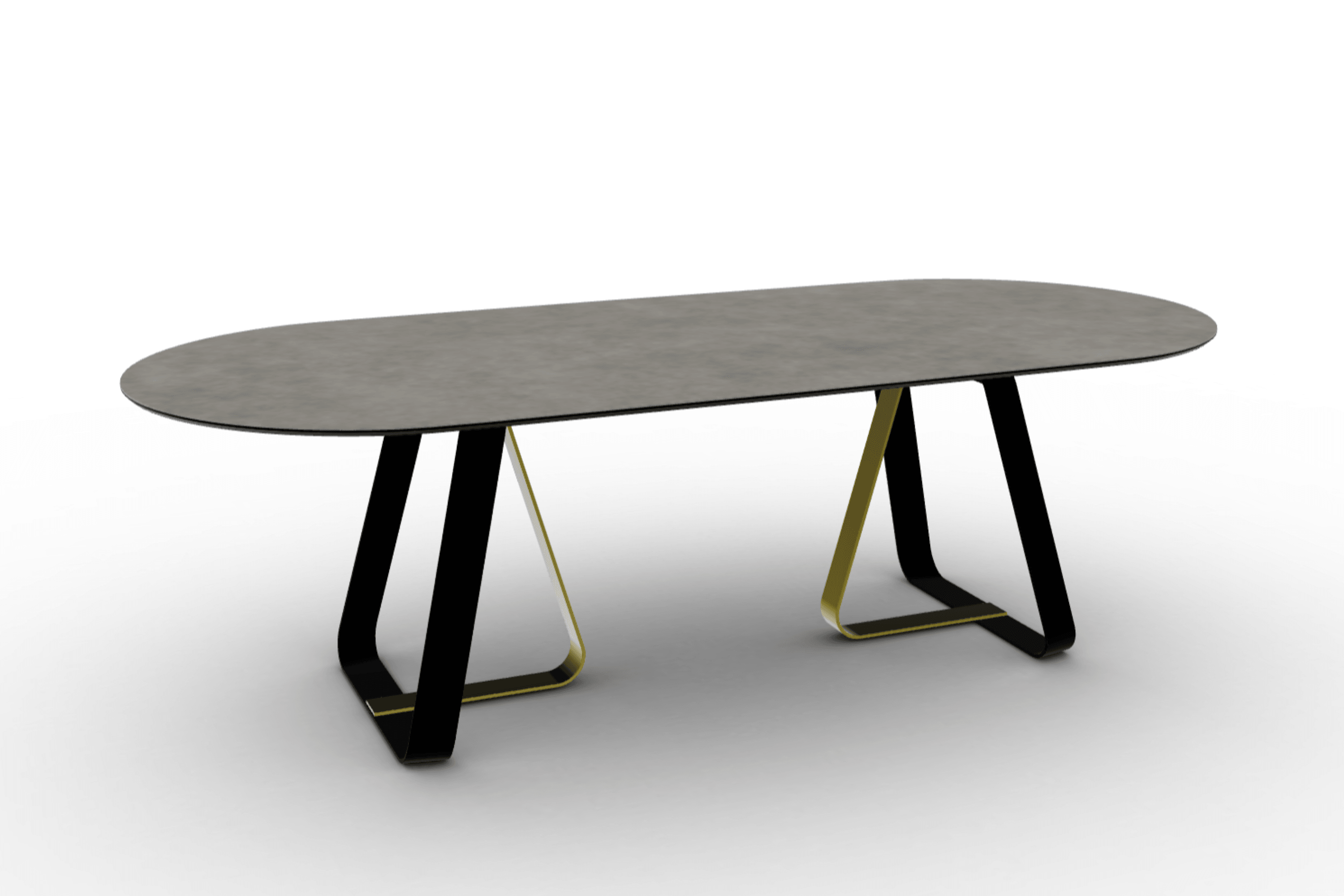 Stół SUNSHINE jasnoszara ceramika – metal, Calligaris