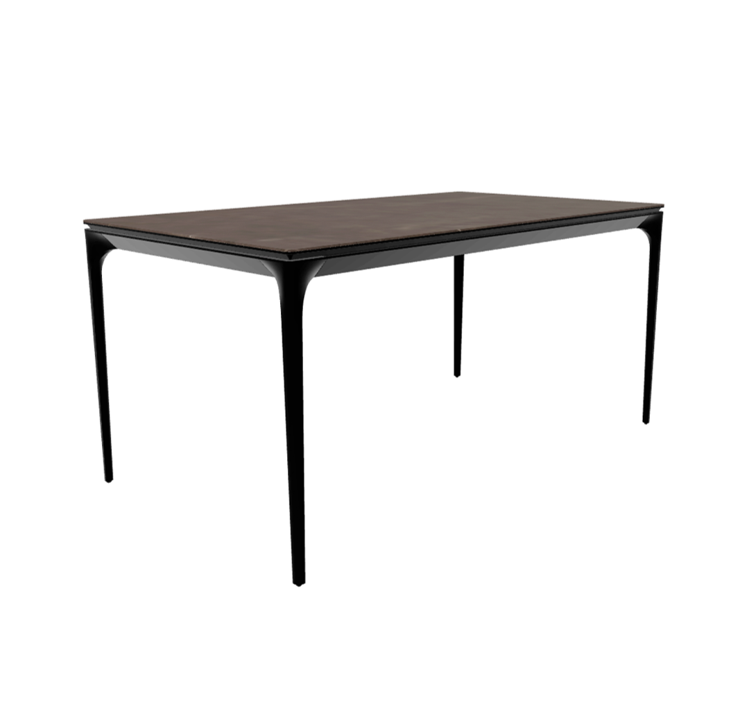 Uittrekbare tafel SILHOUETTE bruine keramiek