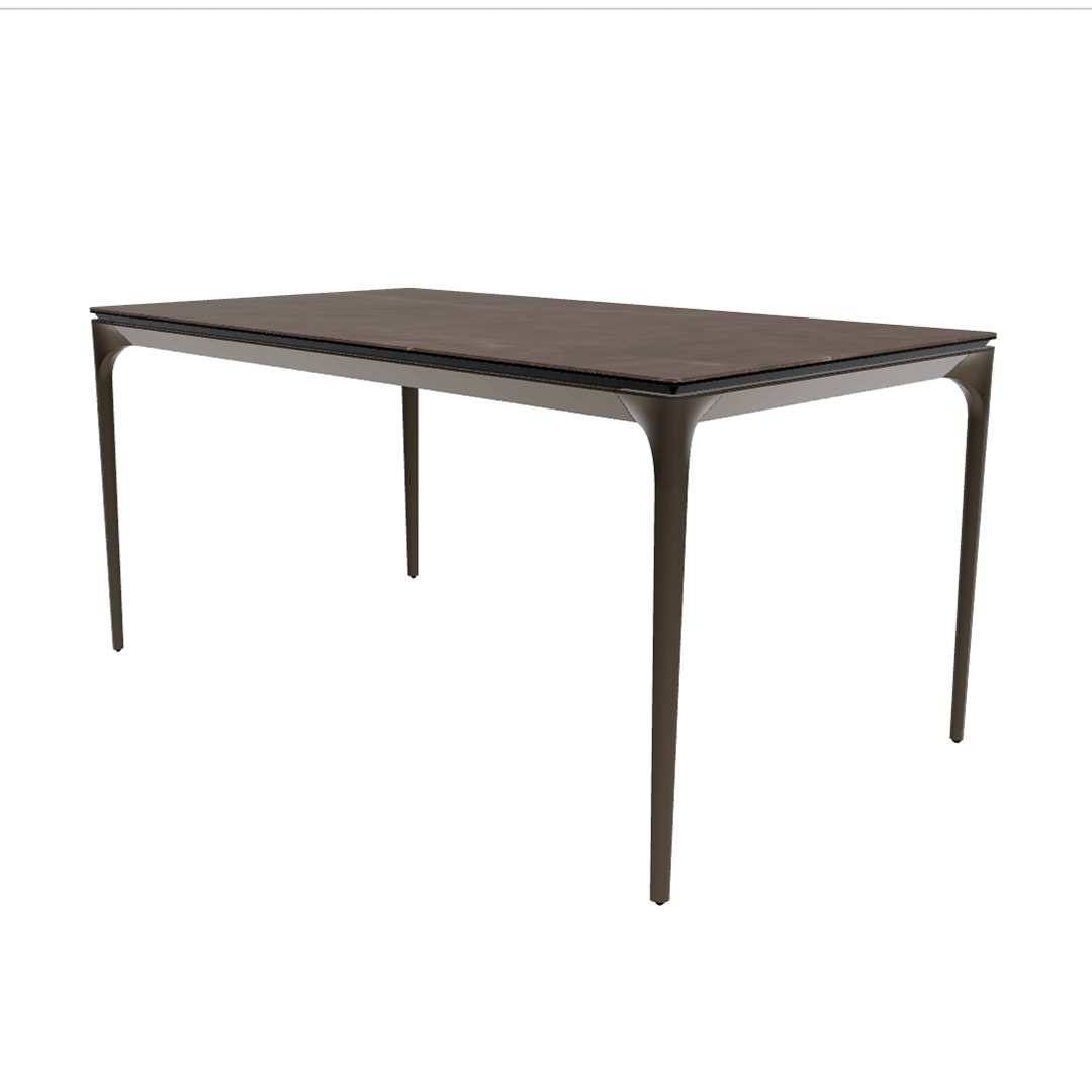 Uittrekbare tafel SILHOUETTE bruine keramiek