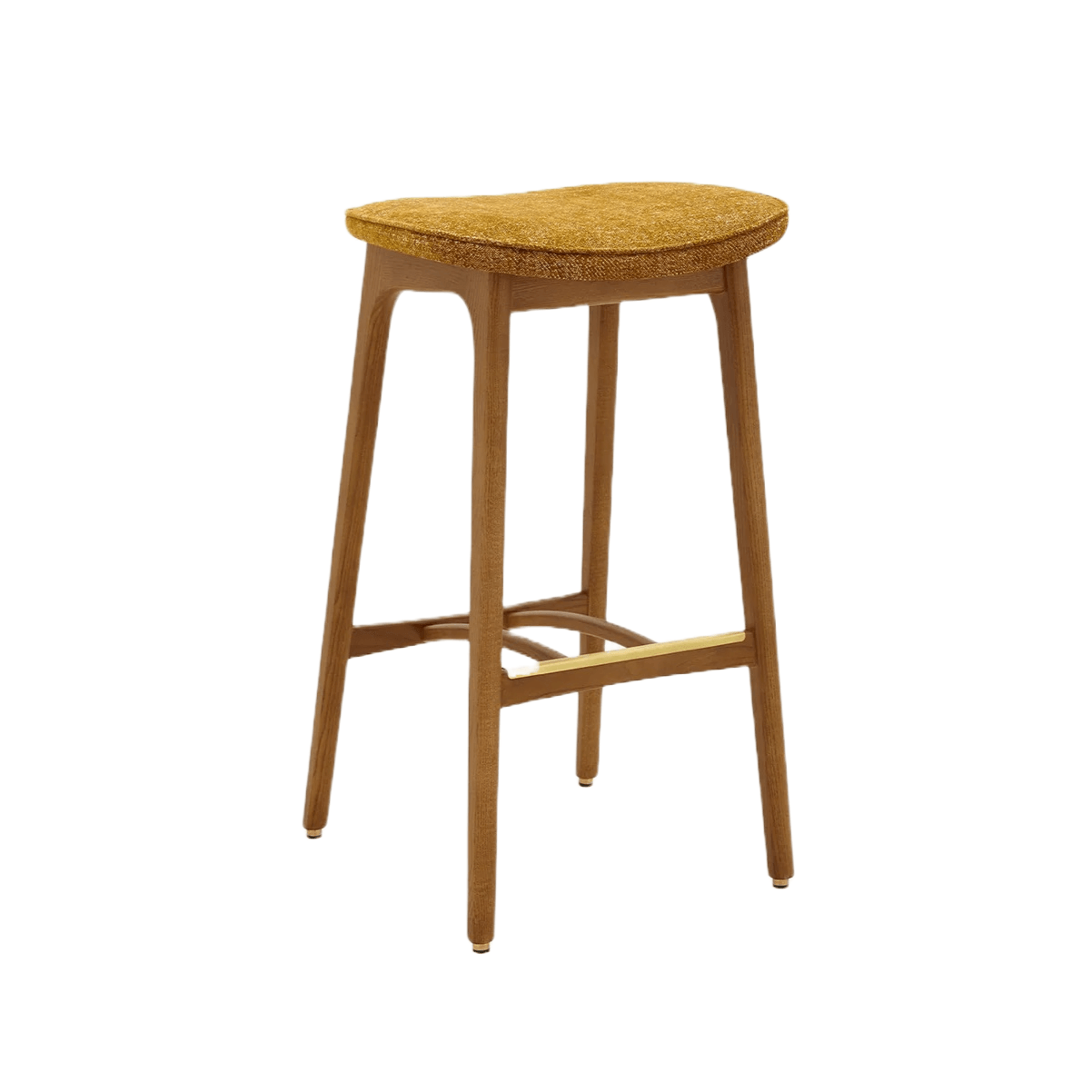 Stołek barowy 200-190 żółty w tkaninie Marble Mustard 366 concept Eye on Design