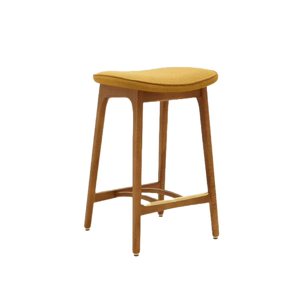 Stołek barowy 200-190 żółty w tkaninie Shine Velvet Mustard 366 concept Eye on Design