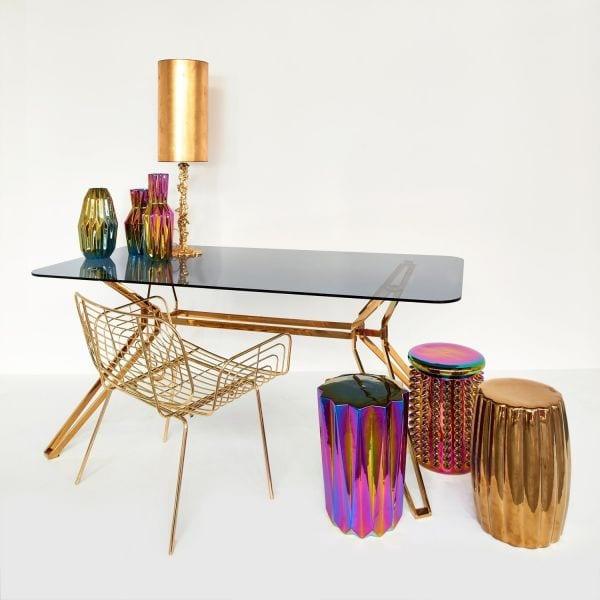 Stołek OILY FOLDS petrol Pols Potten Eye on Design