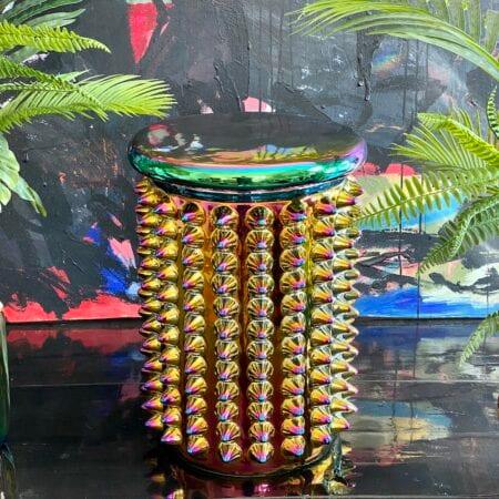 Stołek OILY SPIKE petrol Pols Potten Eye on Design