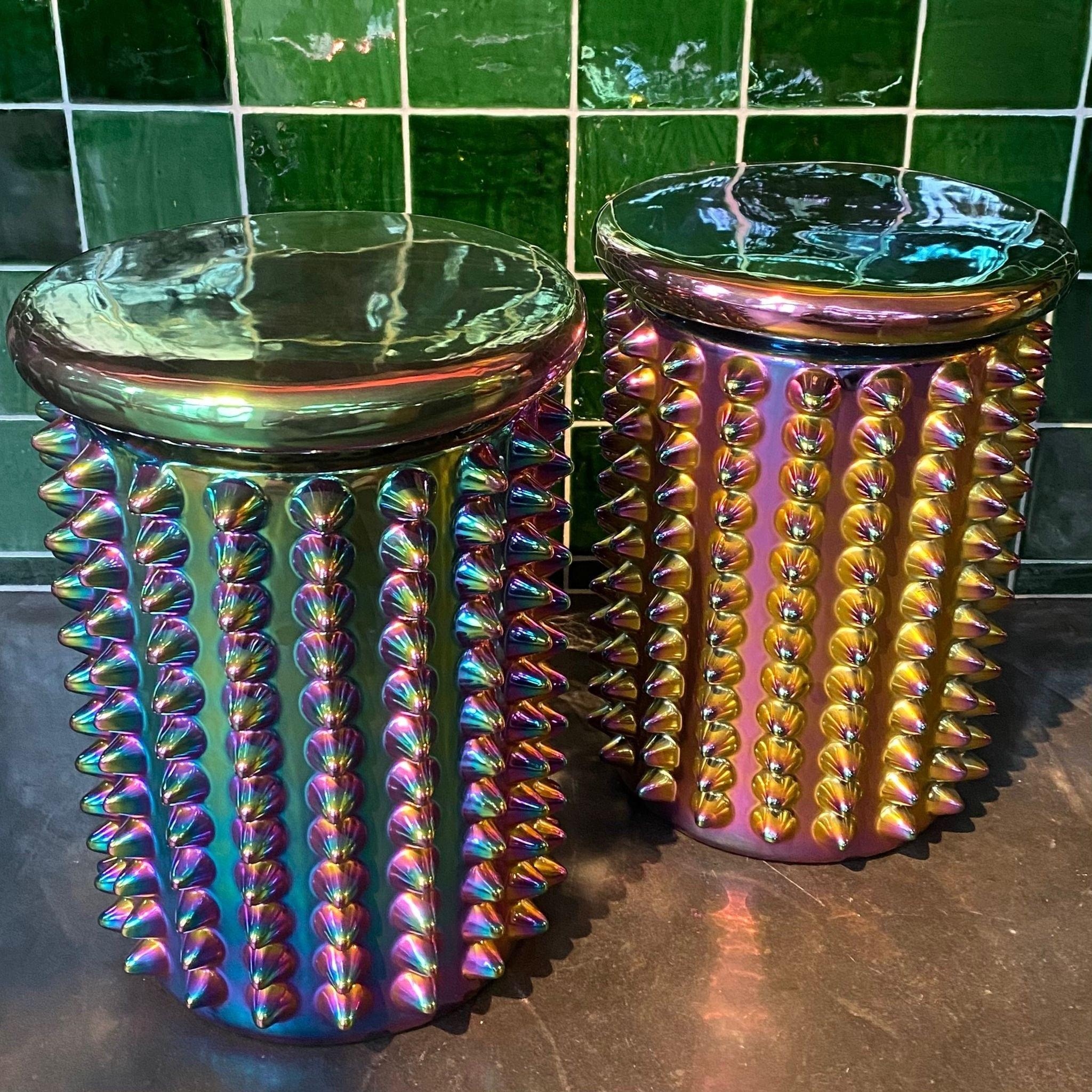 Stołek OILY SPIKE petrol Pols Potten Eye on Design