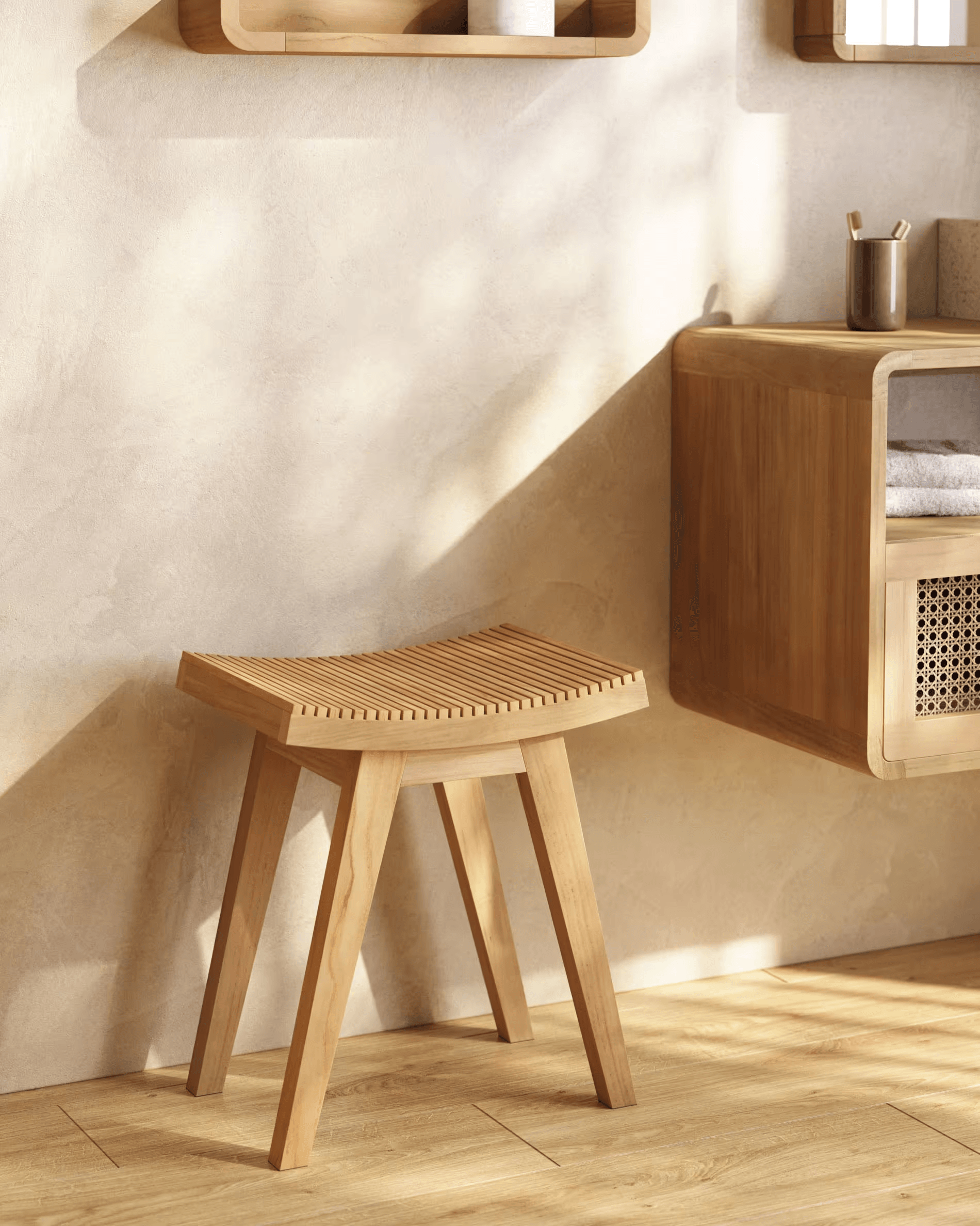 Stołek VICENTINA lite drewno tekowe La Forma Eye on Design