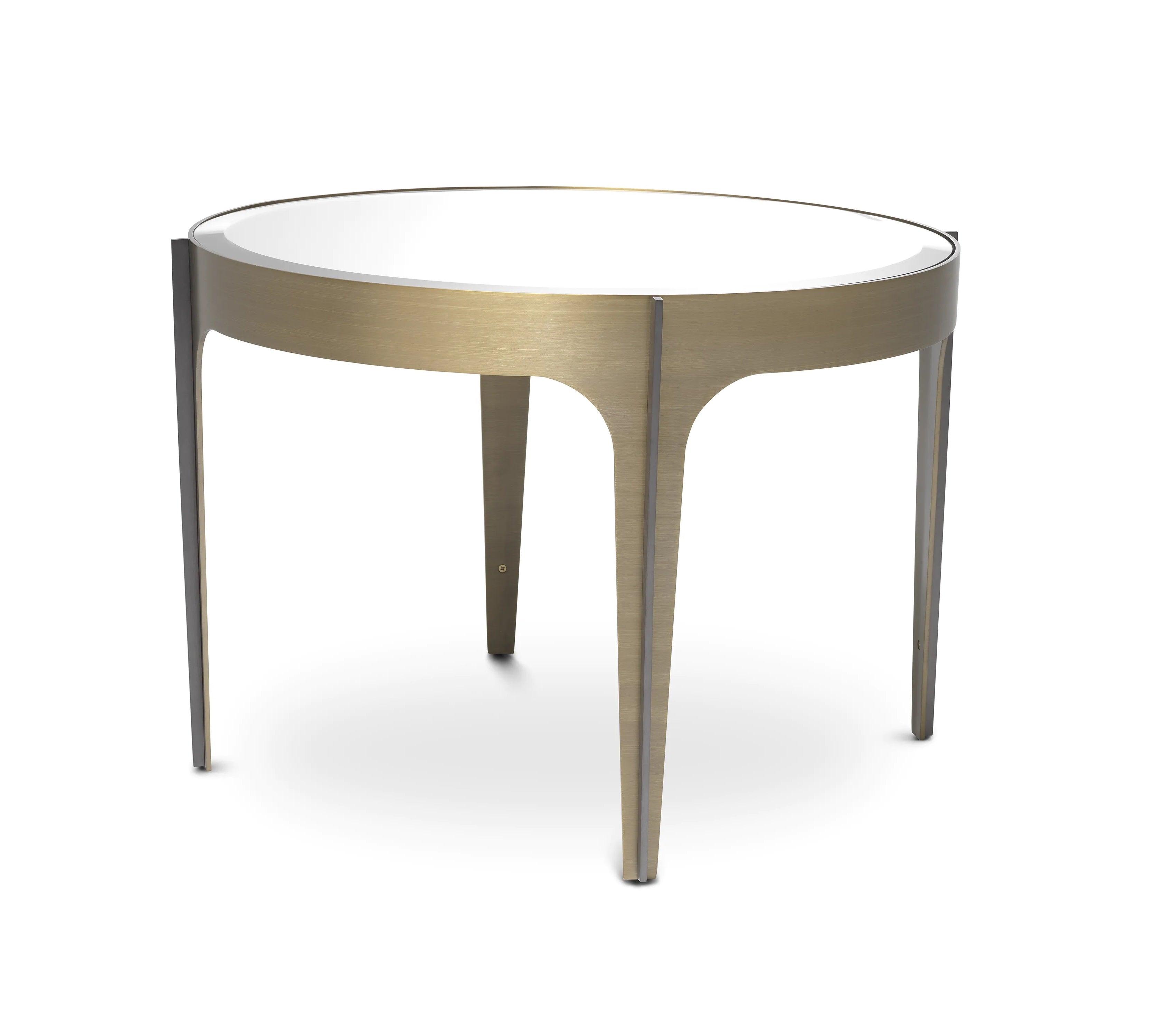 Stolik boczny ARTEMISA szklany blat z mosiężną podstawą Eichholtz Eye on Design