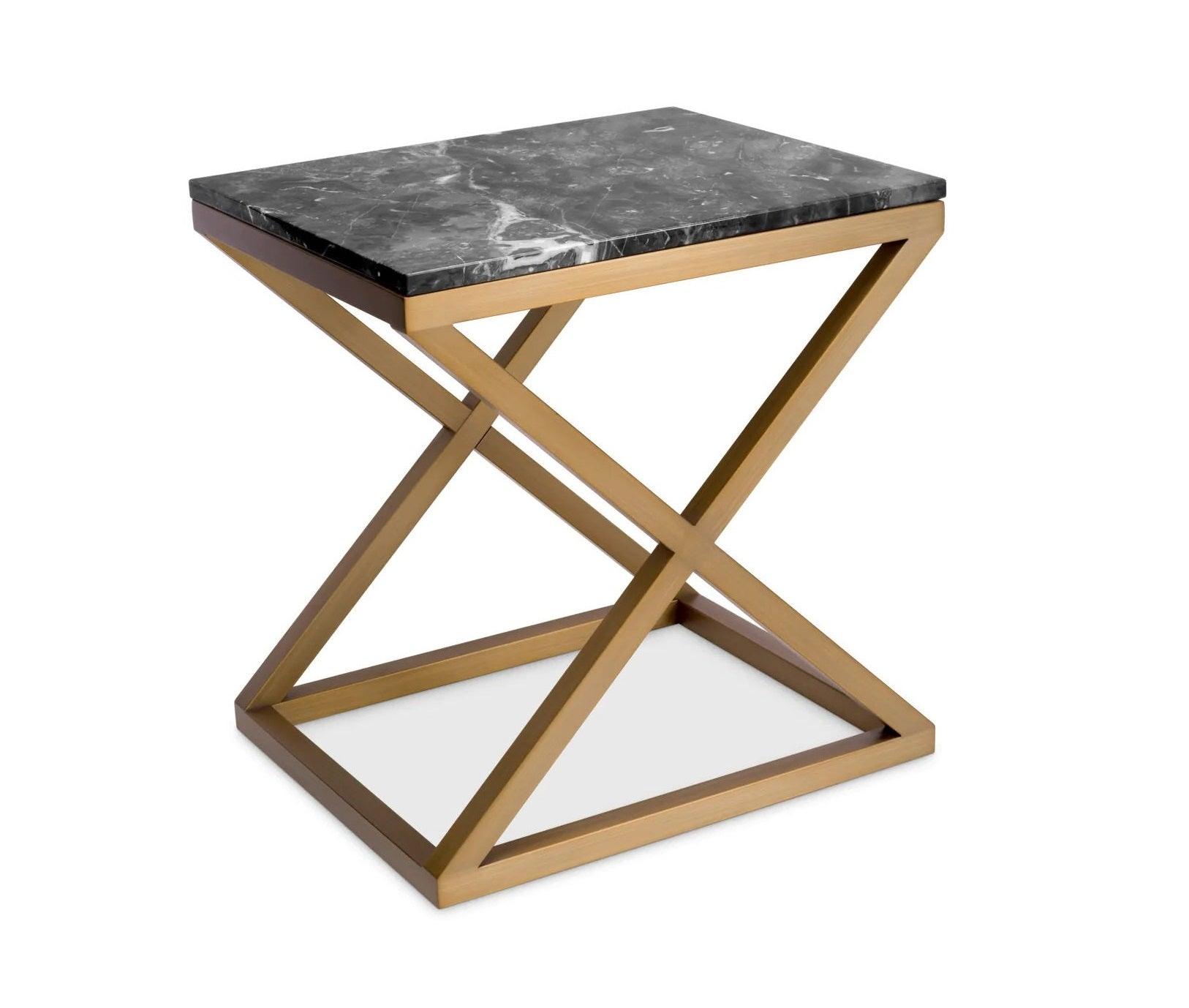 Stolik boczny CRISS CROSS szary marmur Eichholtz Eye on Design