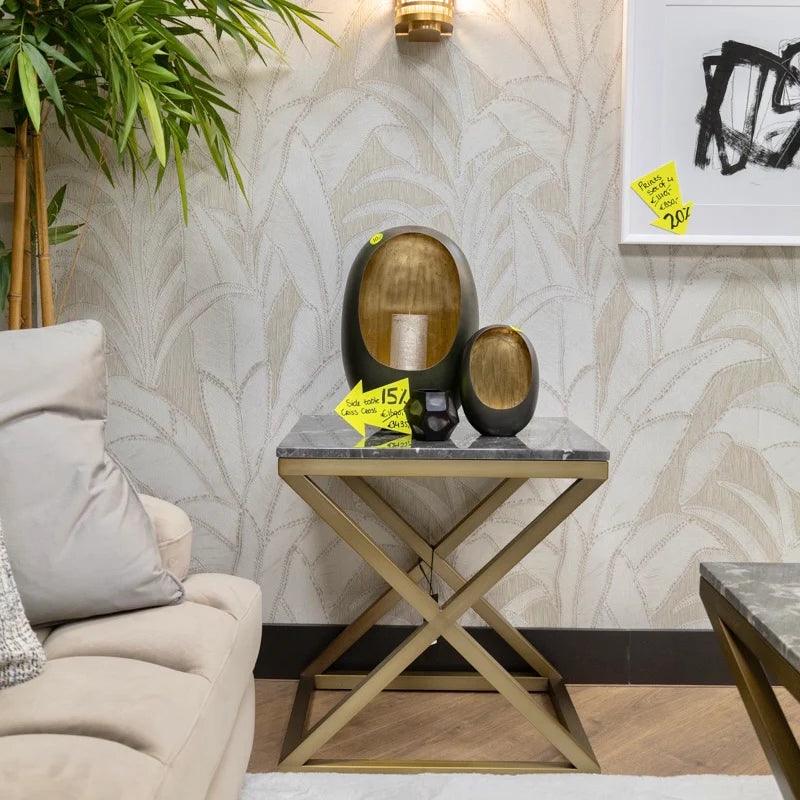 Stolik boczny CRISS CROSS szary marmur Eichholtz Eye on Design