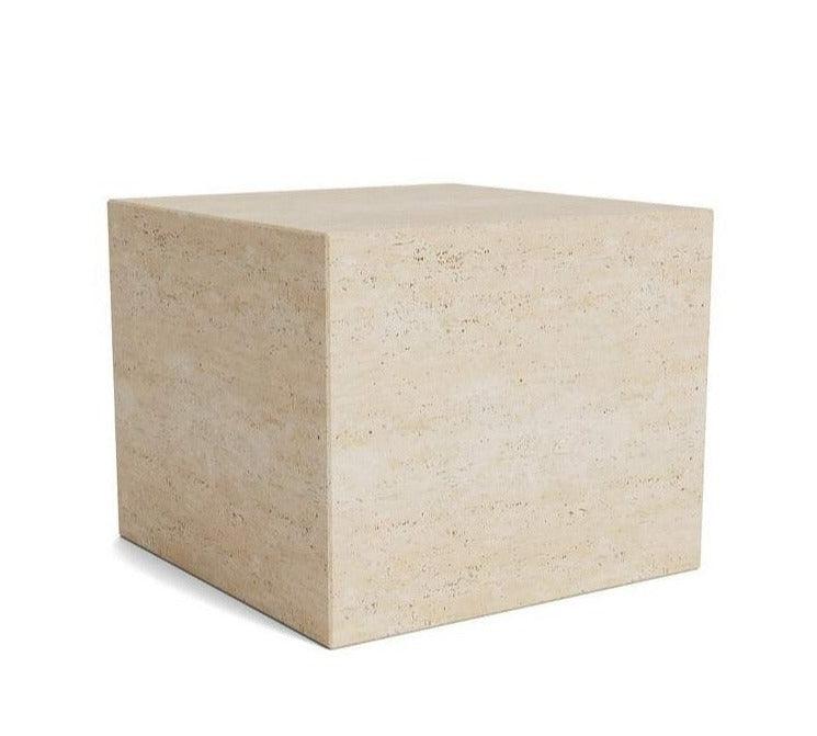 Stolik boczny CUBISM piaskowy z trawertynu NORR11 Eye on Design