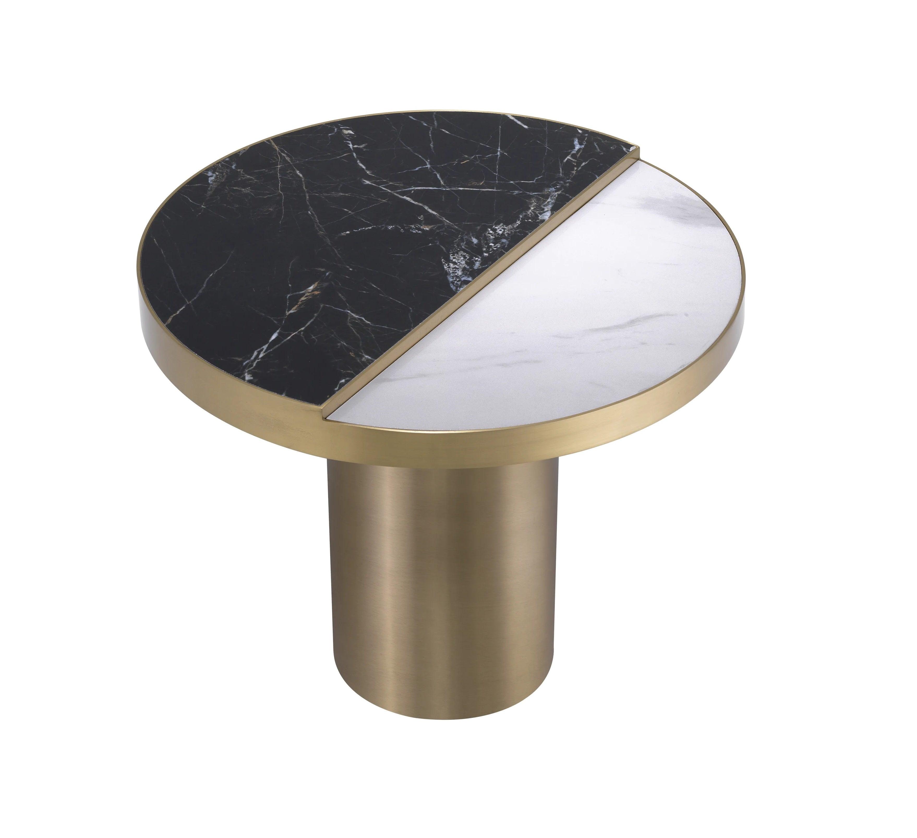 Stolik boczny EXCELSIOR czarny i biały marmur Eichholtz Eye on Design