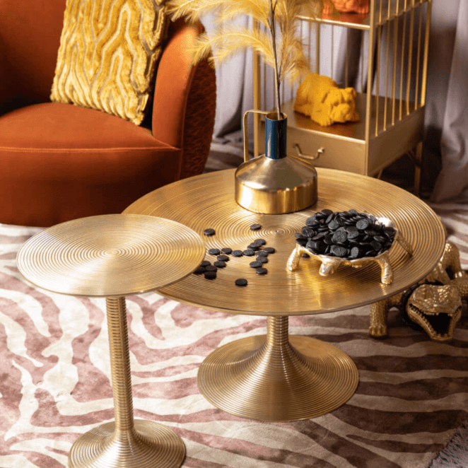 Stolik boczny HYPNOTISING ROUND mosiądz Bold Monkey Eye on Design