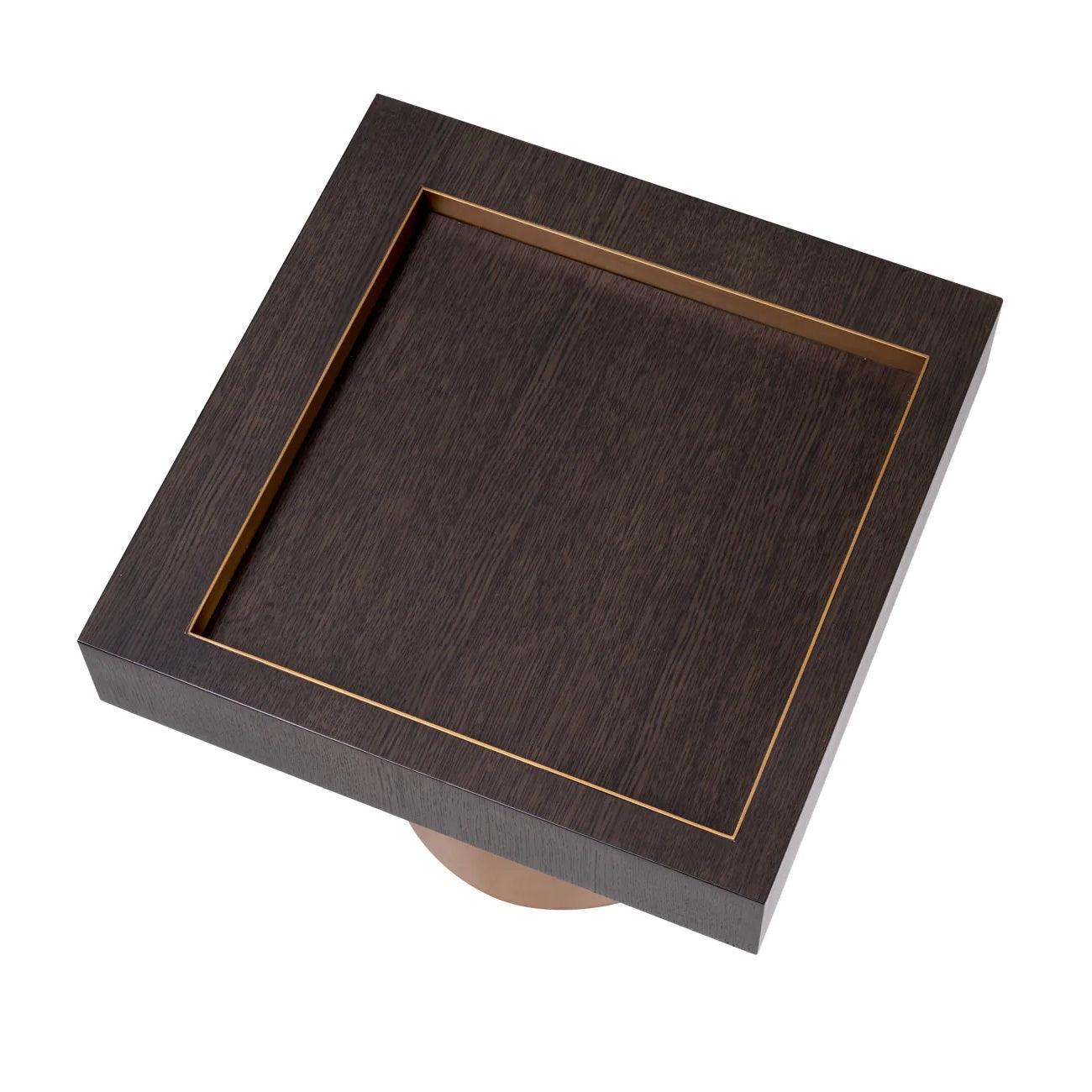 Stolik boczny kwadratowy OTUS fornir dębowy mokka Eichholtz Eye on Design