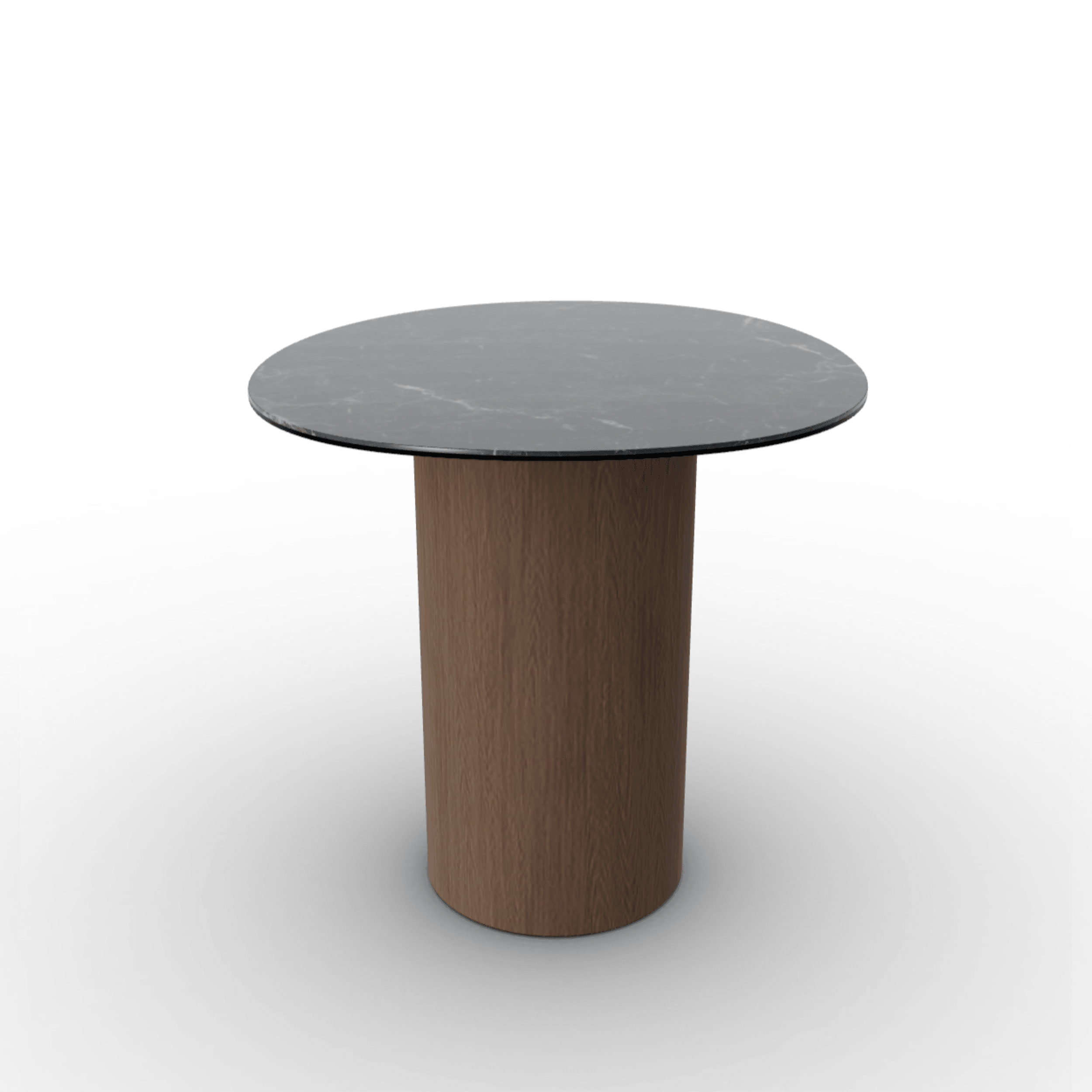 Stolik boczny MUSHROOM ciemnobrązowa podstawa Calligaris czarny ceramiczny marmur Eye on Design