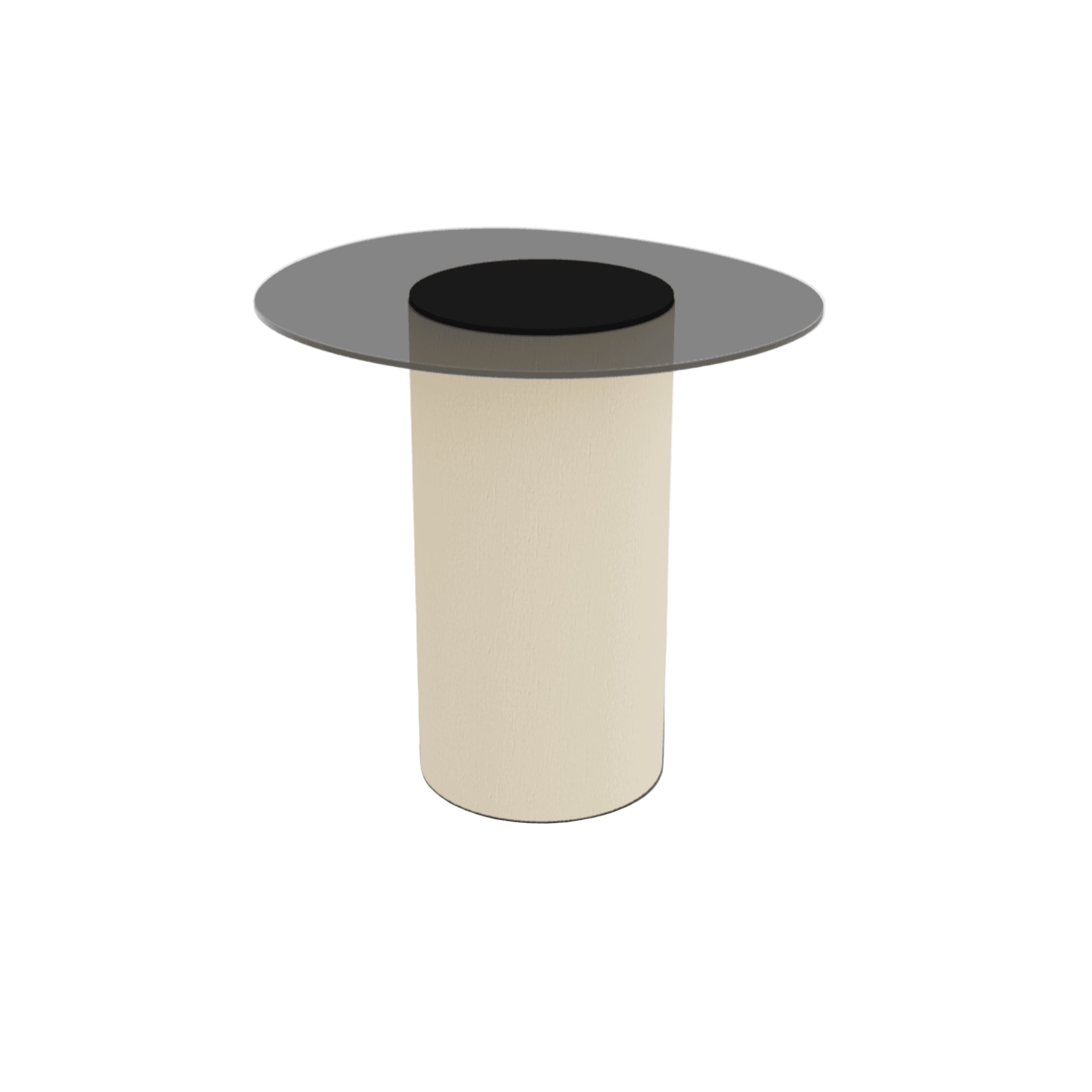 Stolik boczny MUSHROOM jesionowa podstawa Calligaris antracytowe szkło hartowane Eye on Design