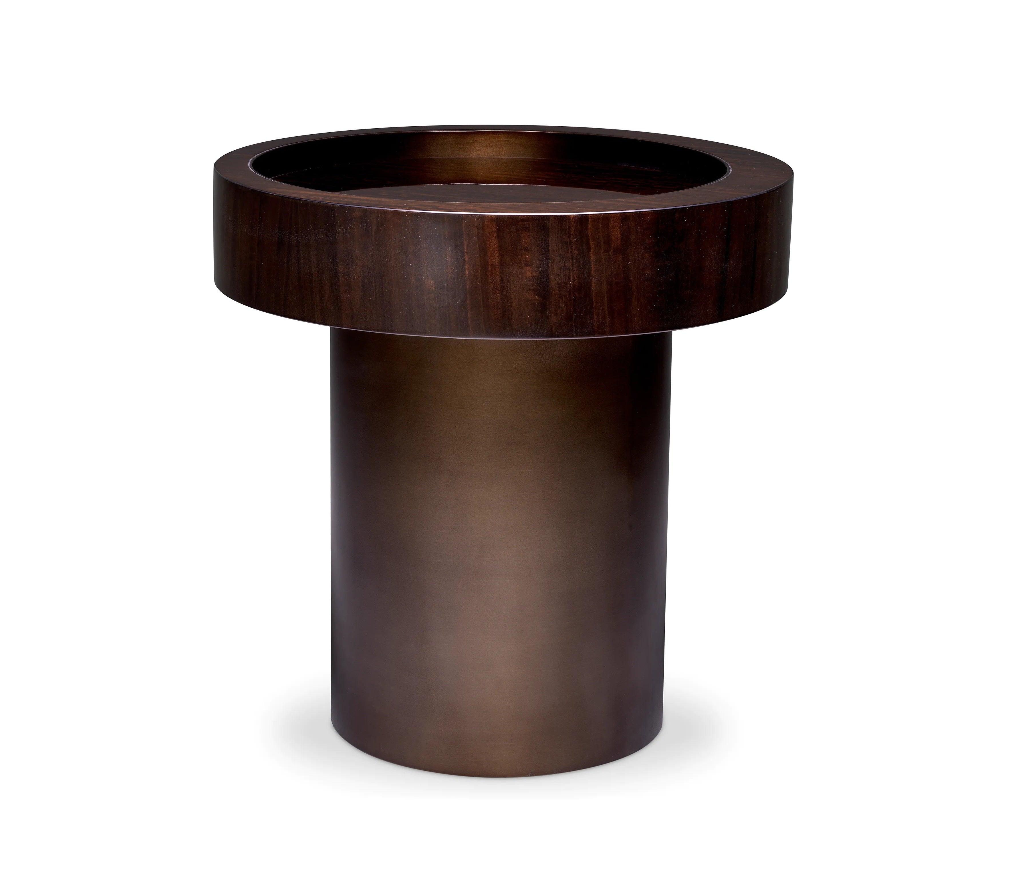 Stolik boczny okrągły OTUS okleina eukaliptusowa Eichholtz Eye on Design