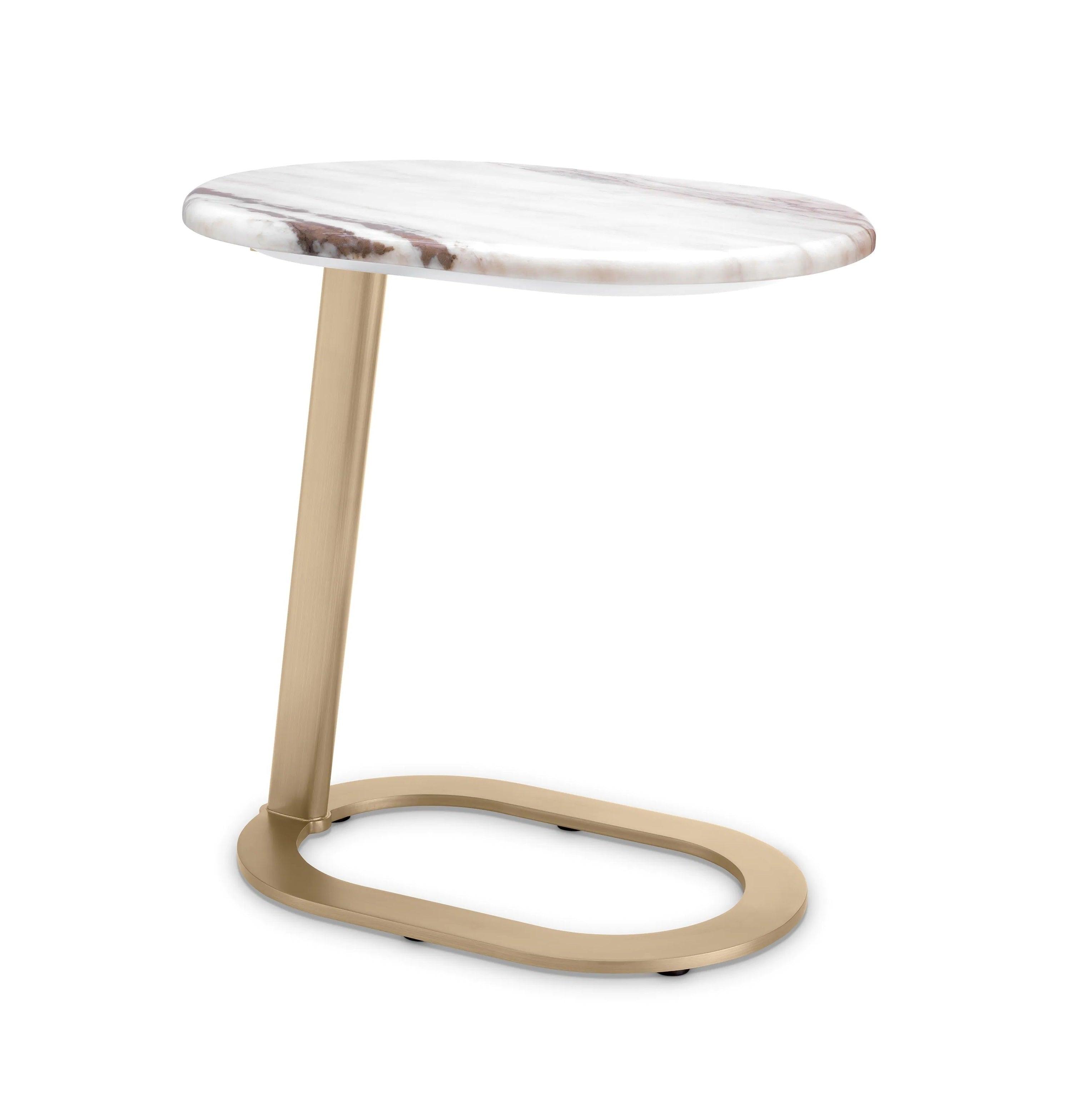 Stolik boczny OYO biały marmur z mosiądzem Eichholtz Eye on Design