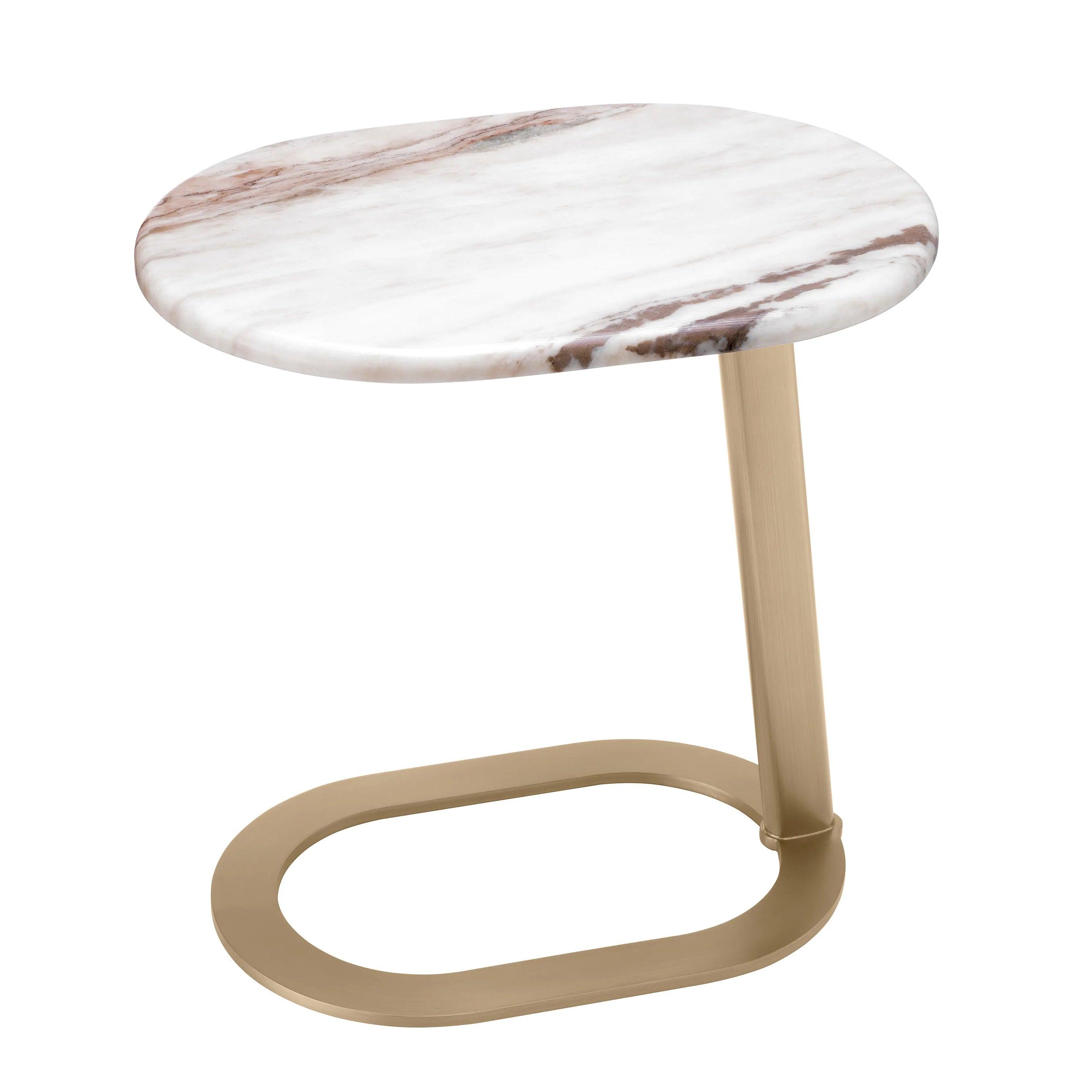 Stolik boczny OYO biały marmur z mosiądzem Eichholtz Eye on Design