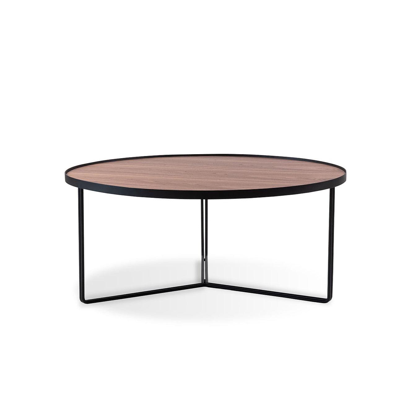 Stolik kawowy BIBIA III fornir z czarną podstawą Nobonobo Eye on Design