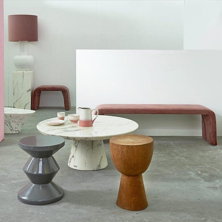 Stolik kawowy DISC MARBLE LOOK biały Pols Potten Eye on Design