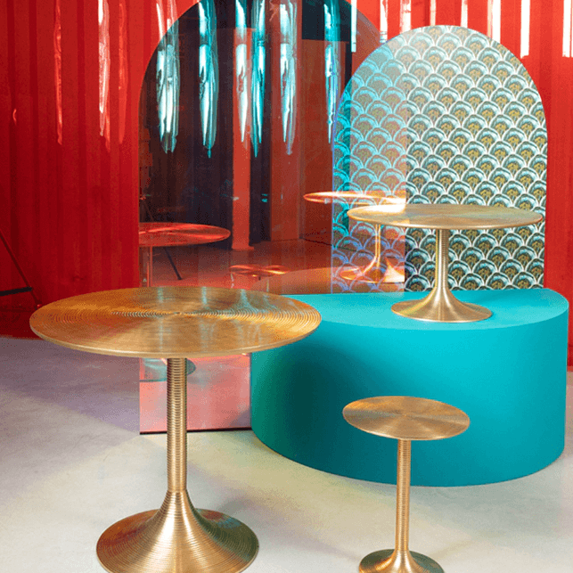 Stolik kawowy HYPNOTISING ROUND mosiądz Bold Monkey Eye on Design