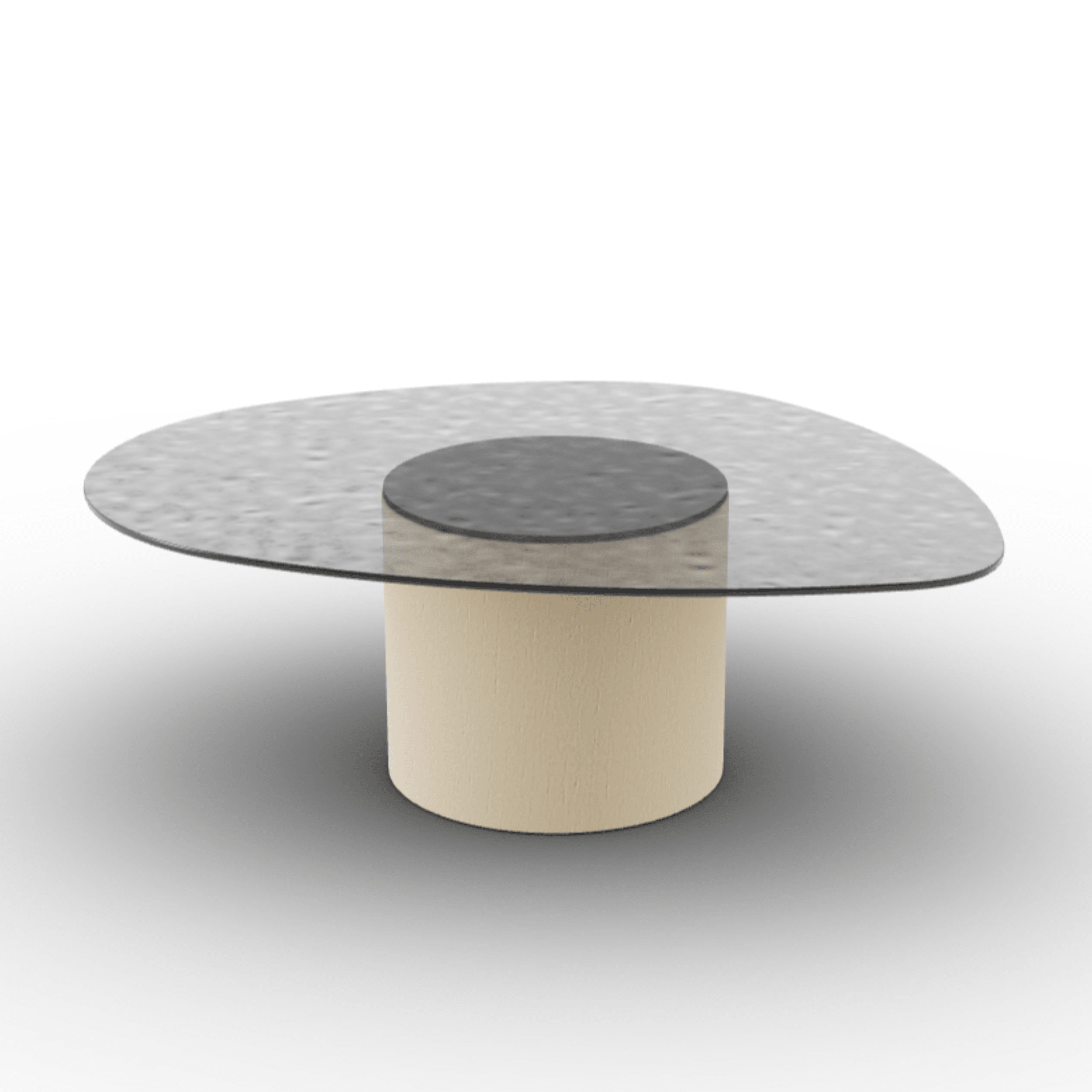 Stolik kawowy MUSHROOM jesionowa podstawa Calligaris antracytowe szkło hartowane Eye on Design