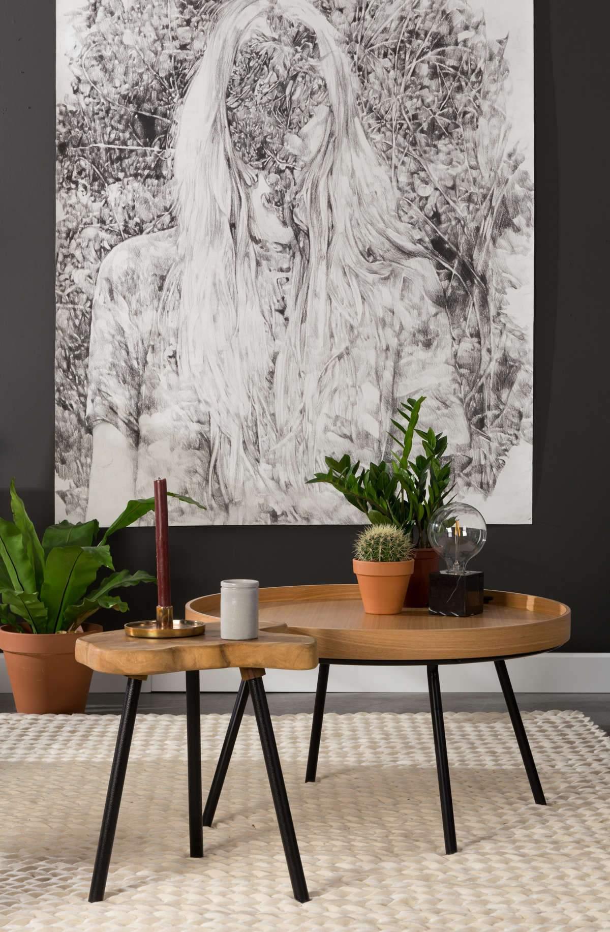 Stolik kawowy niski OAK TRAY drewniany Zuiver Eye on Design