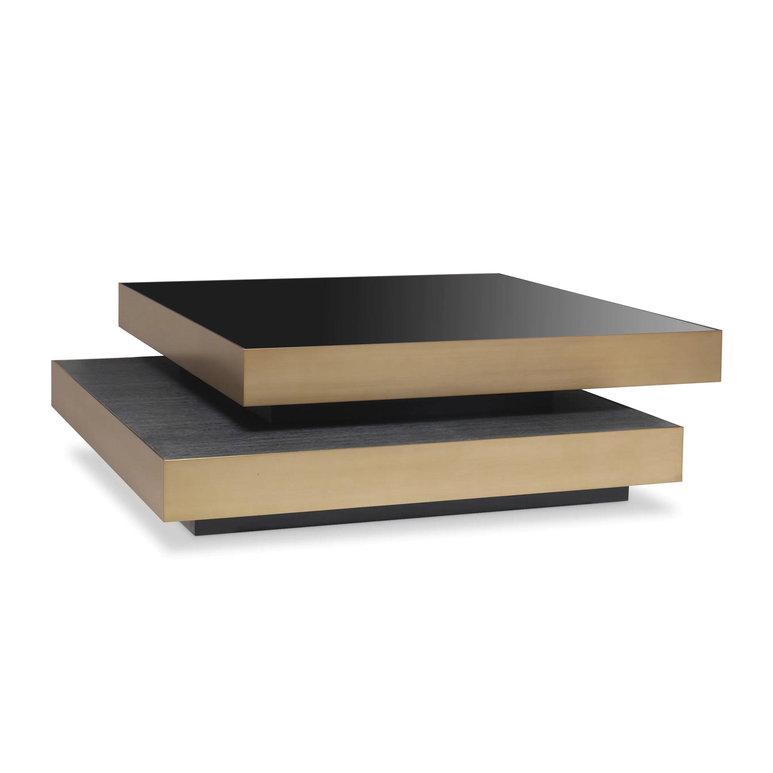 Stolik kawowy SHELTON czarne szkło Eichholtz Eye on Design