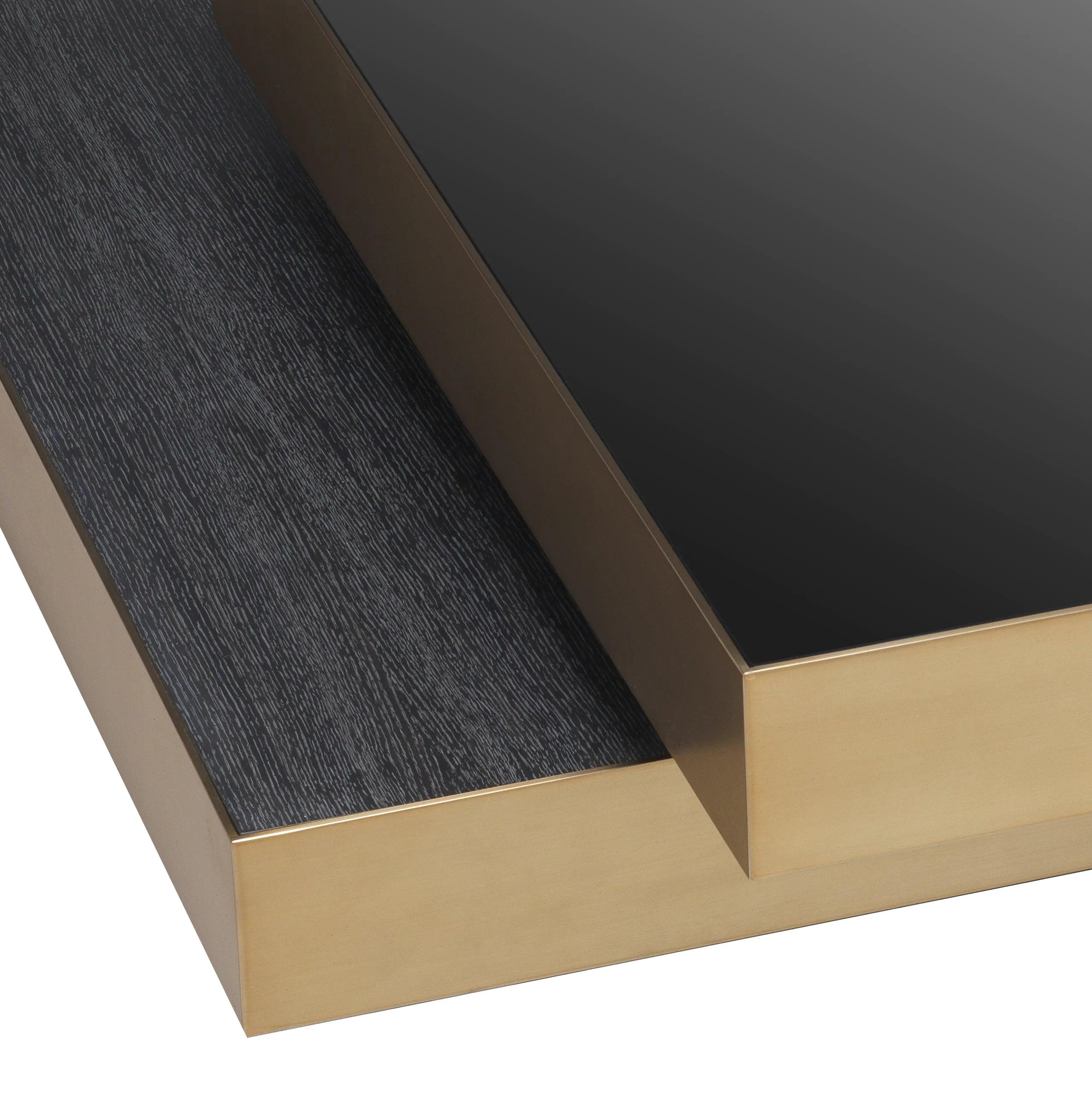 Stolik kawowy SHELTON czarne szkło Eichholtz Eye on Design